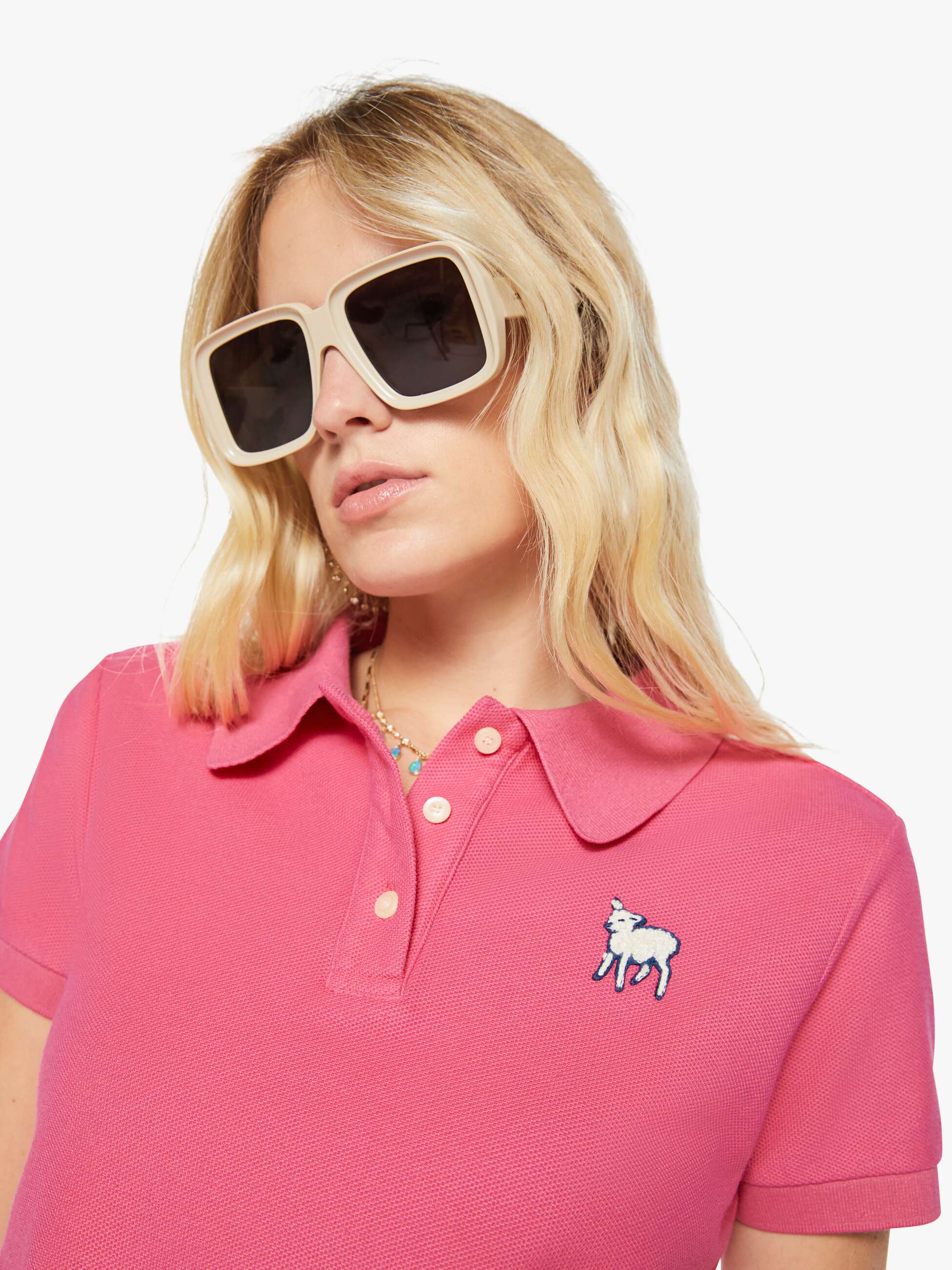 Mother The Split S/S Match Polo Rosa Honeysuckle