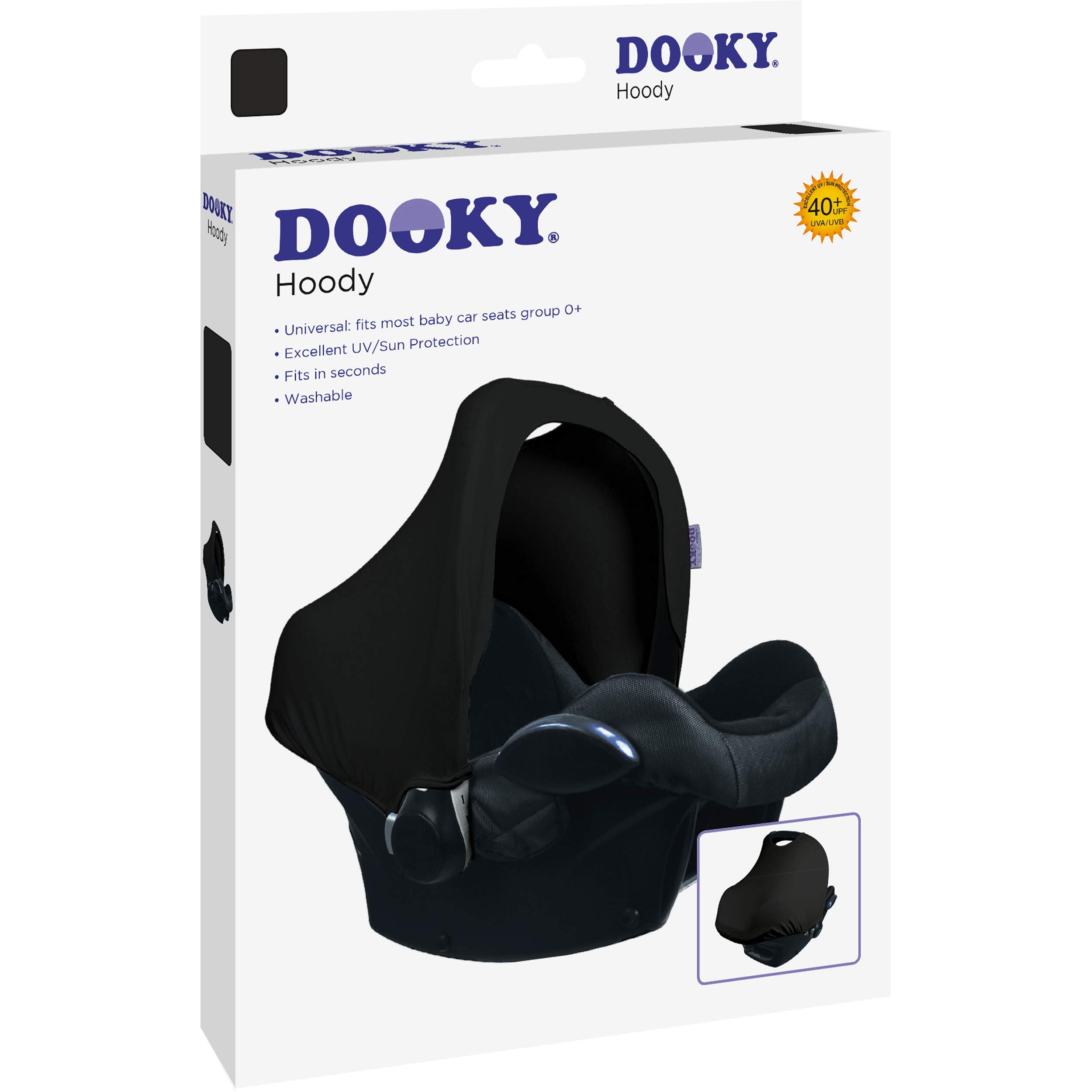 Dooky Hoody Combi Pack Sonnenschutz Babyschale Uni Black Schwarz