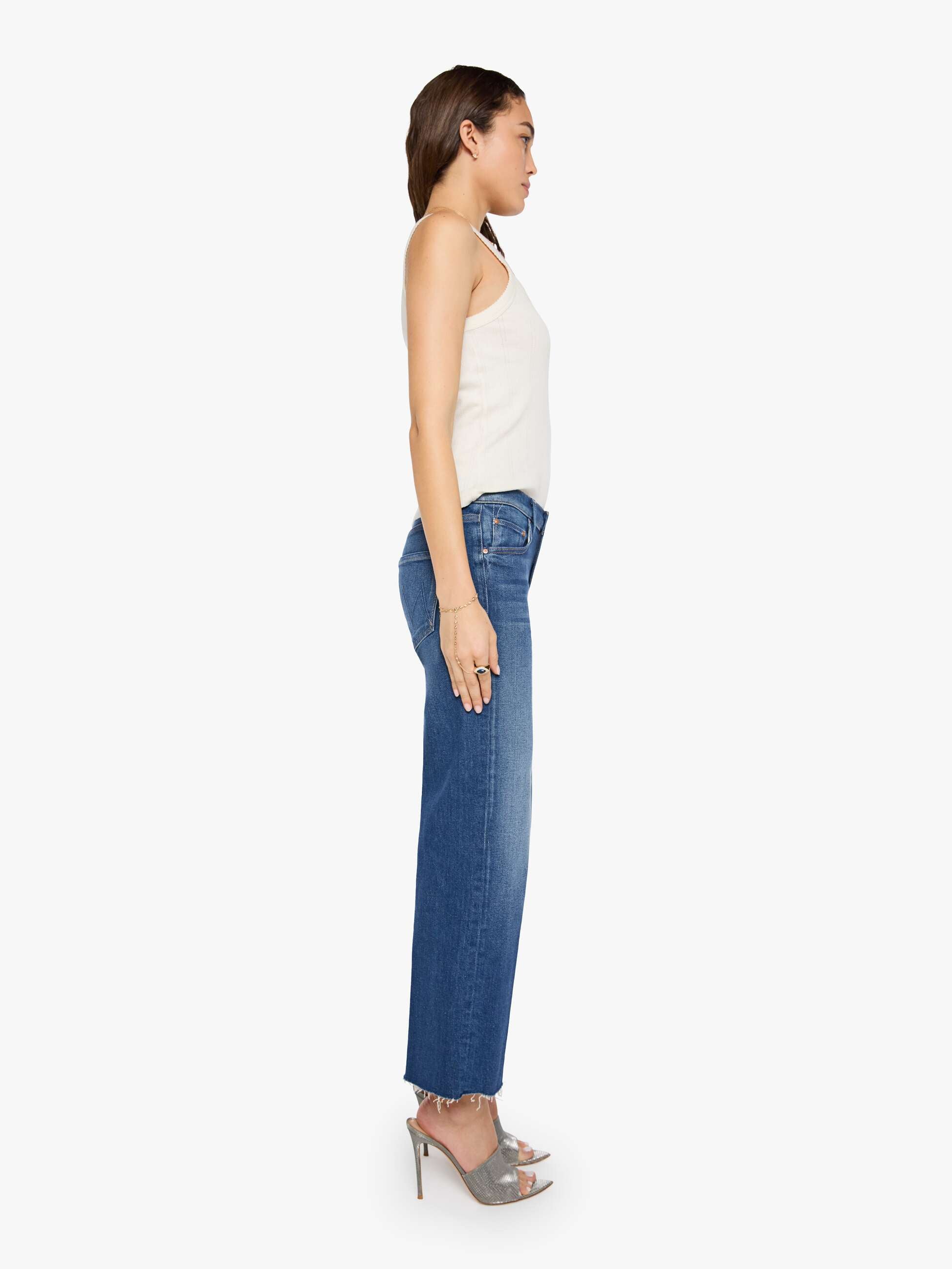 Mother Rambler Flood Fray Jeans Deluxe Edition Straight