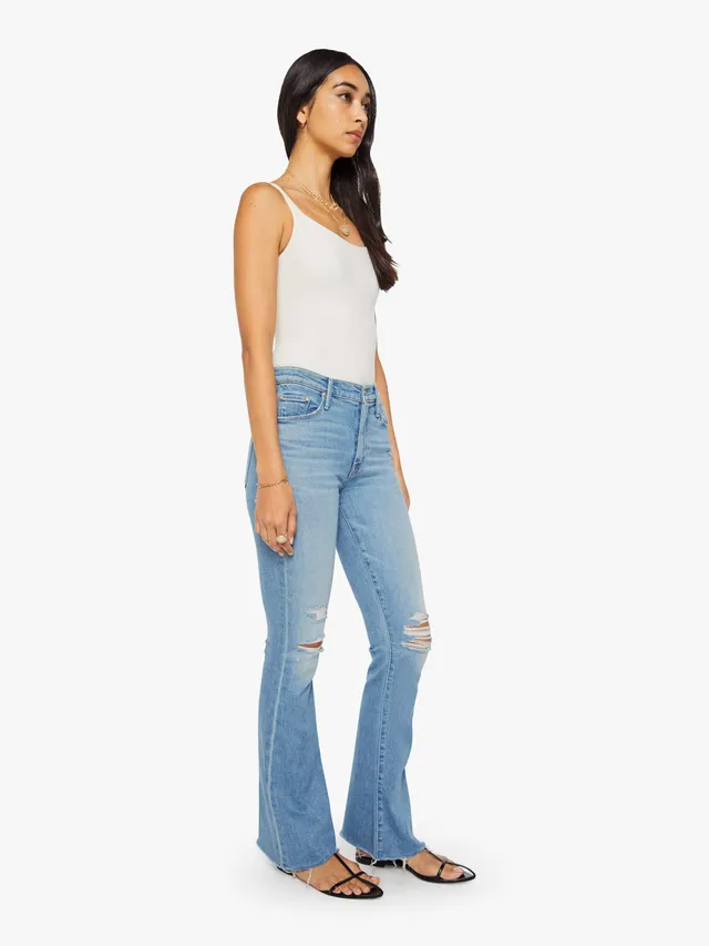 Mother The Weekender Fray Jeans Chaos Is Calling Blau