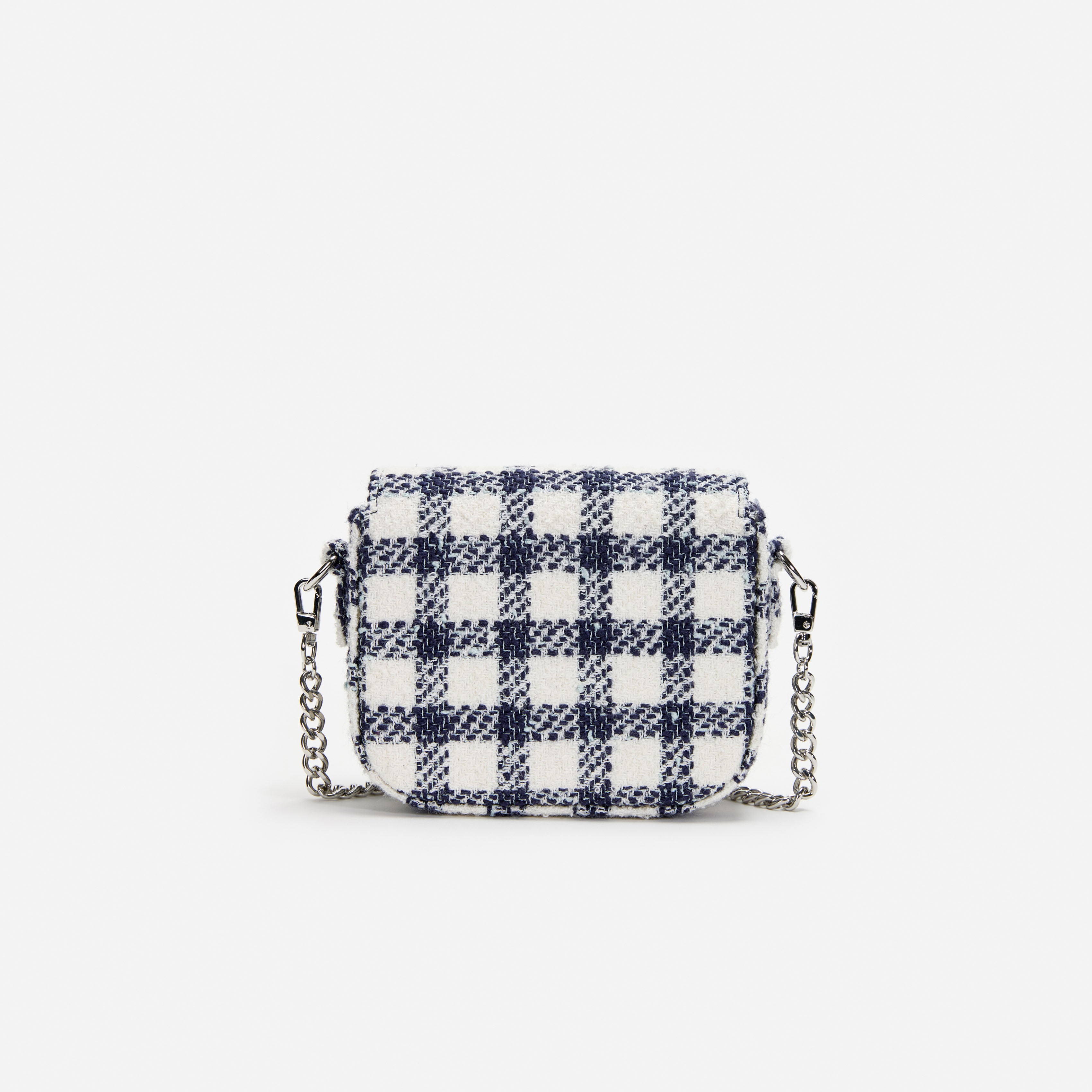 Self Portrait Handbags Navy Check Boucle Tasche navy kariert