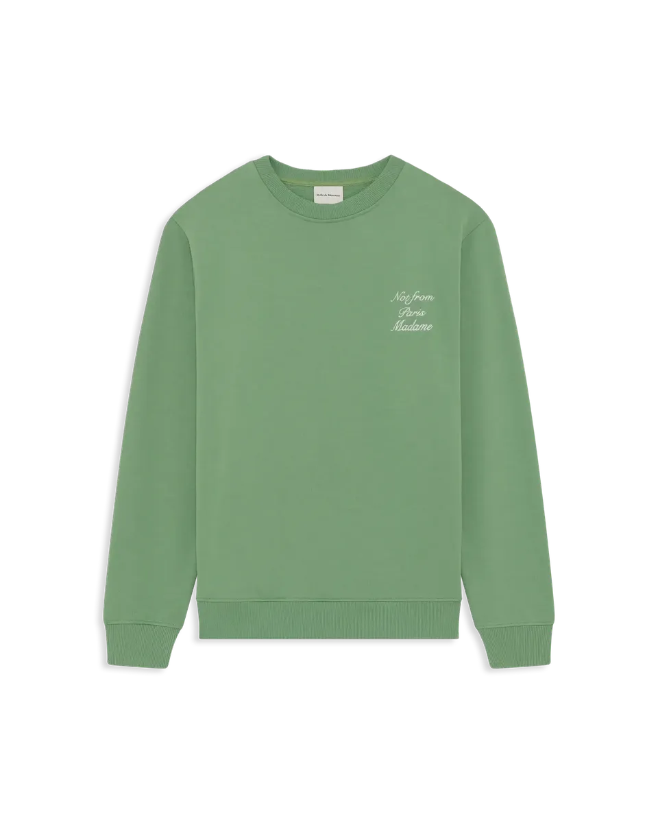 Drôle De Monsieur Slogan Sweatshirt hellgrün Baumwolle