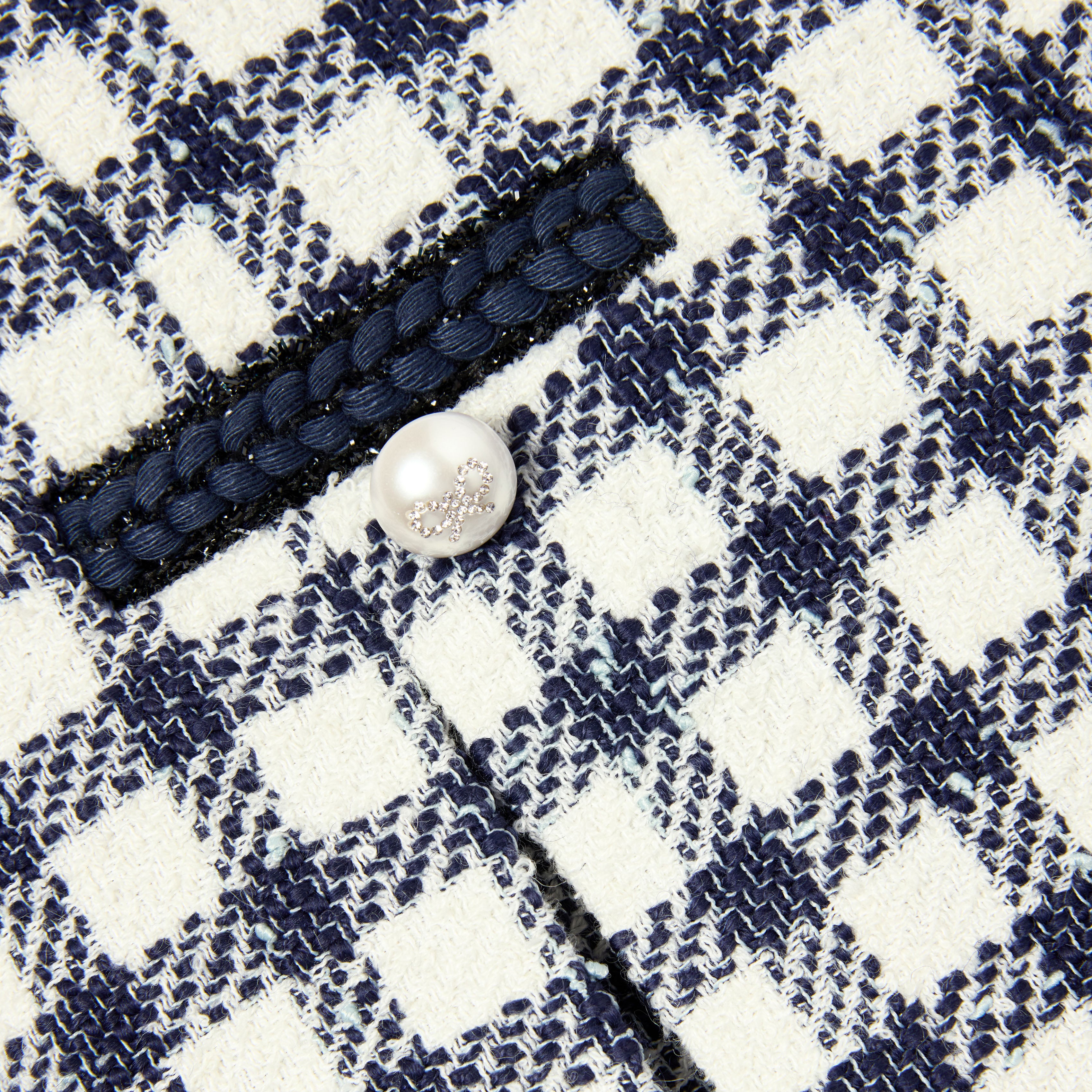 Self Portrait Navy Check Boucle Rock Kariert Blau Kinder
