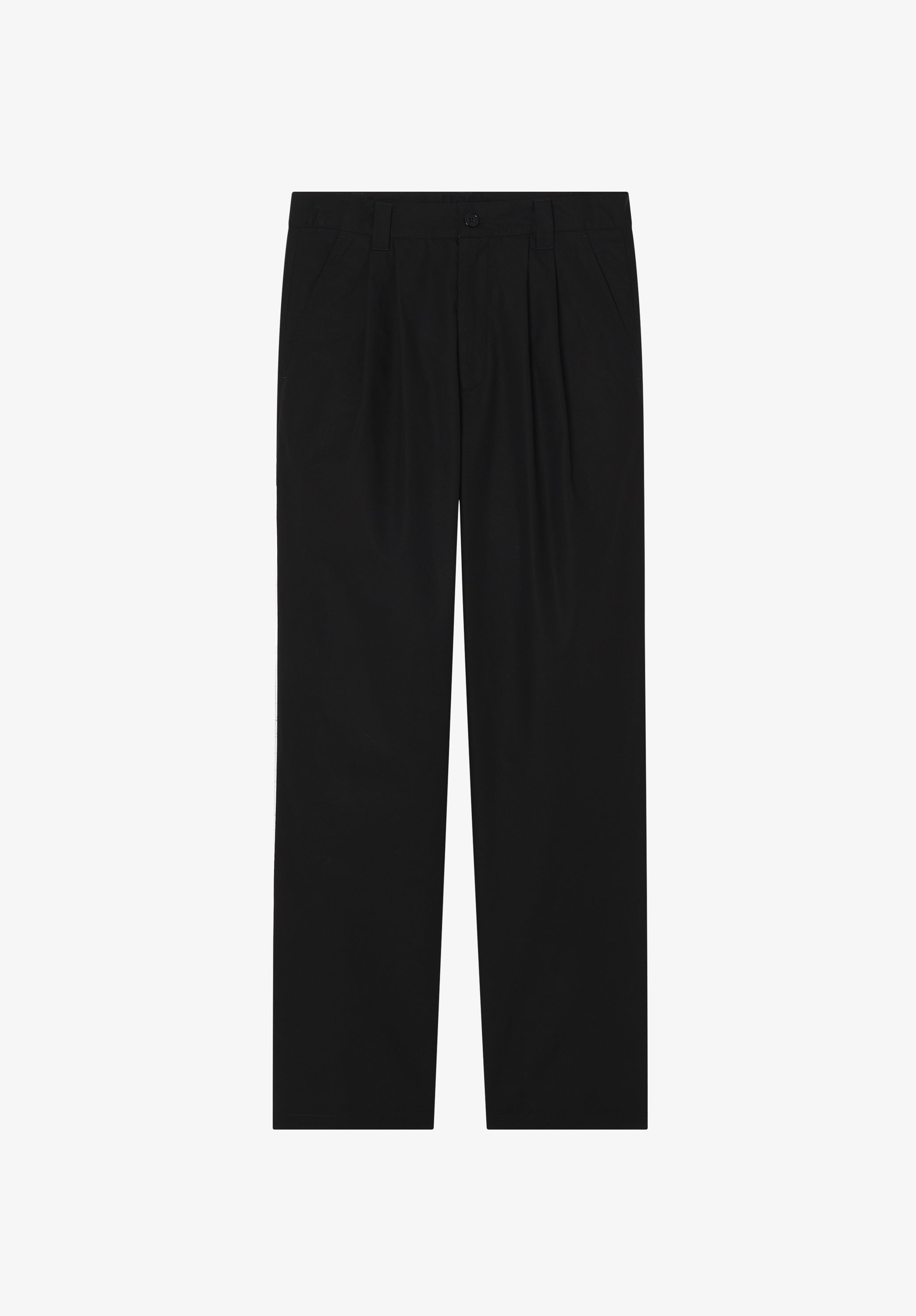 A.P.C. PANTS Weite schwarze Bundfaltenhose 44 Stoff