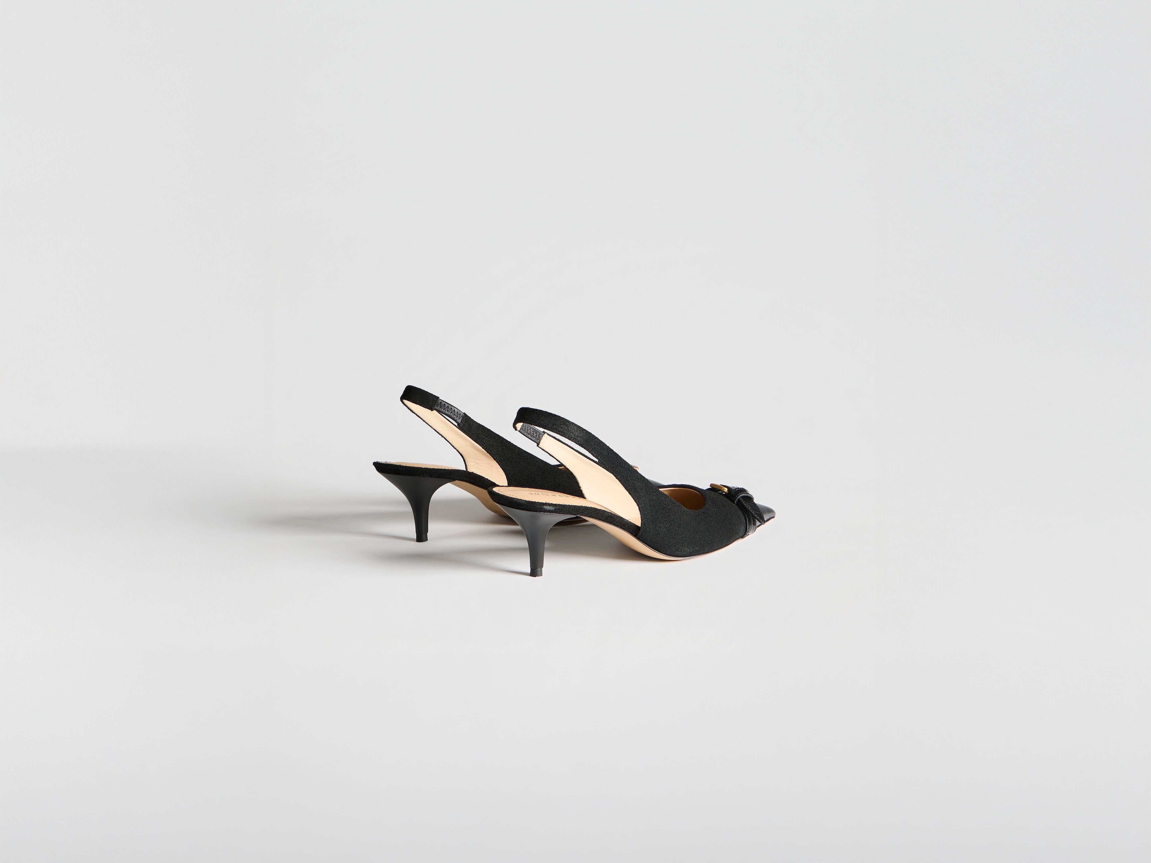 J.W.Anderson Heeled Buckle Sling Back Pumps Schwarz 38