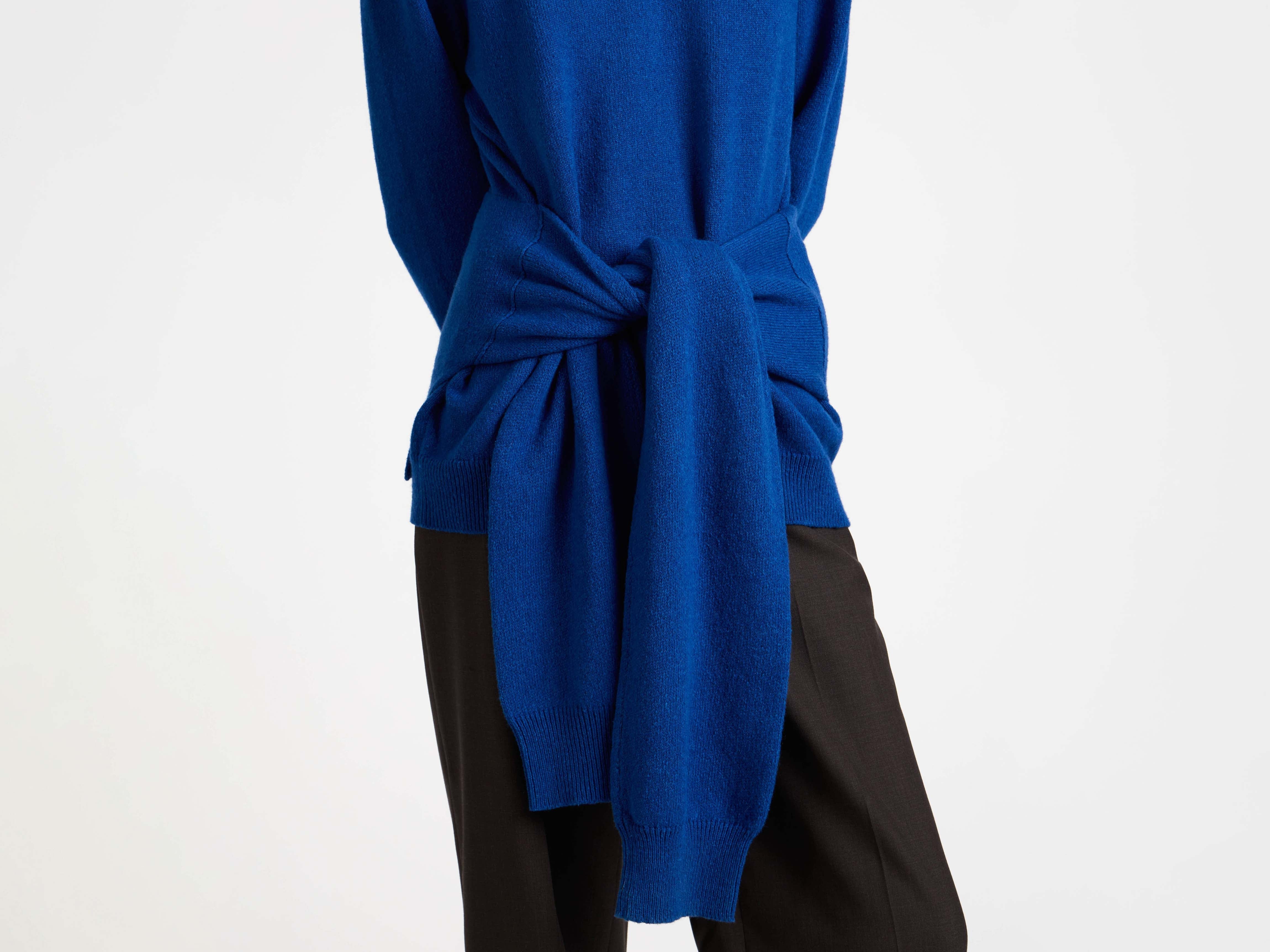 J.W.Anderson Knitwear Sleeve-Tie Waisted Jumper Pullover Cobalt