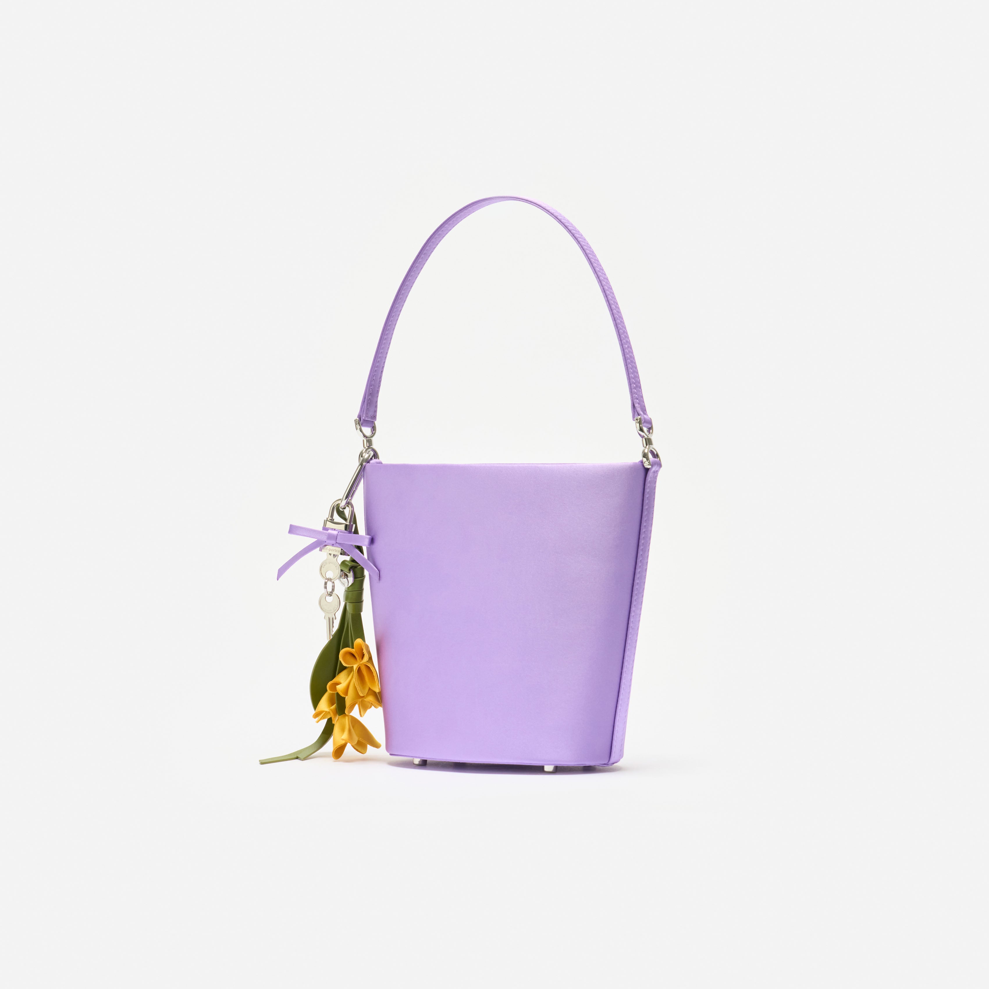 Self Portrait Lilac Satin Bucket Tasche Lila