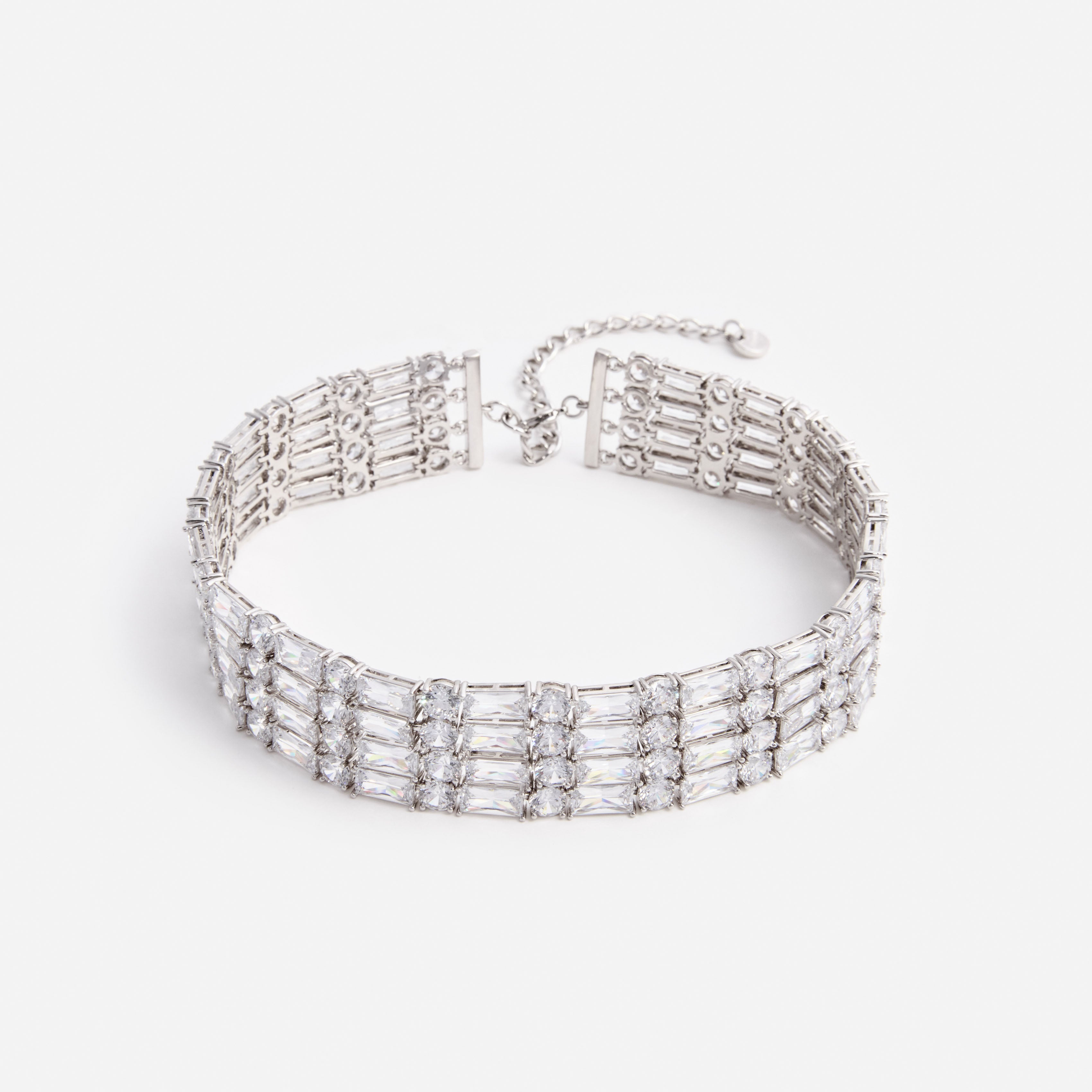 Self Portrait Silver Crystal Choker Halskette Silber Kristall