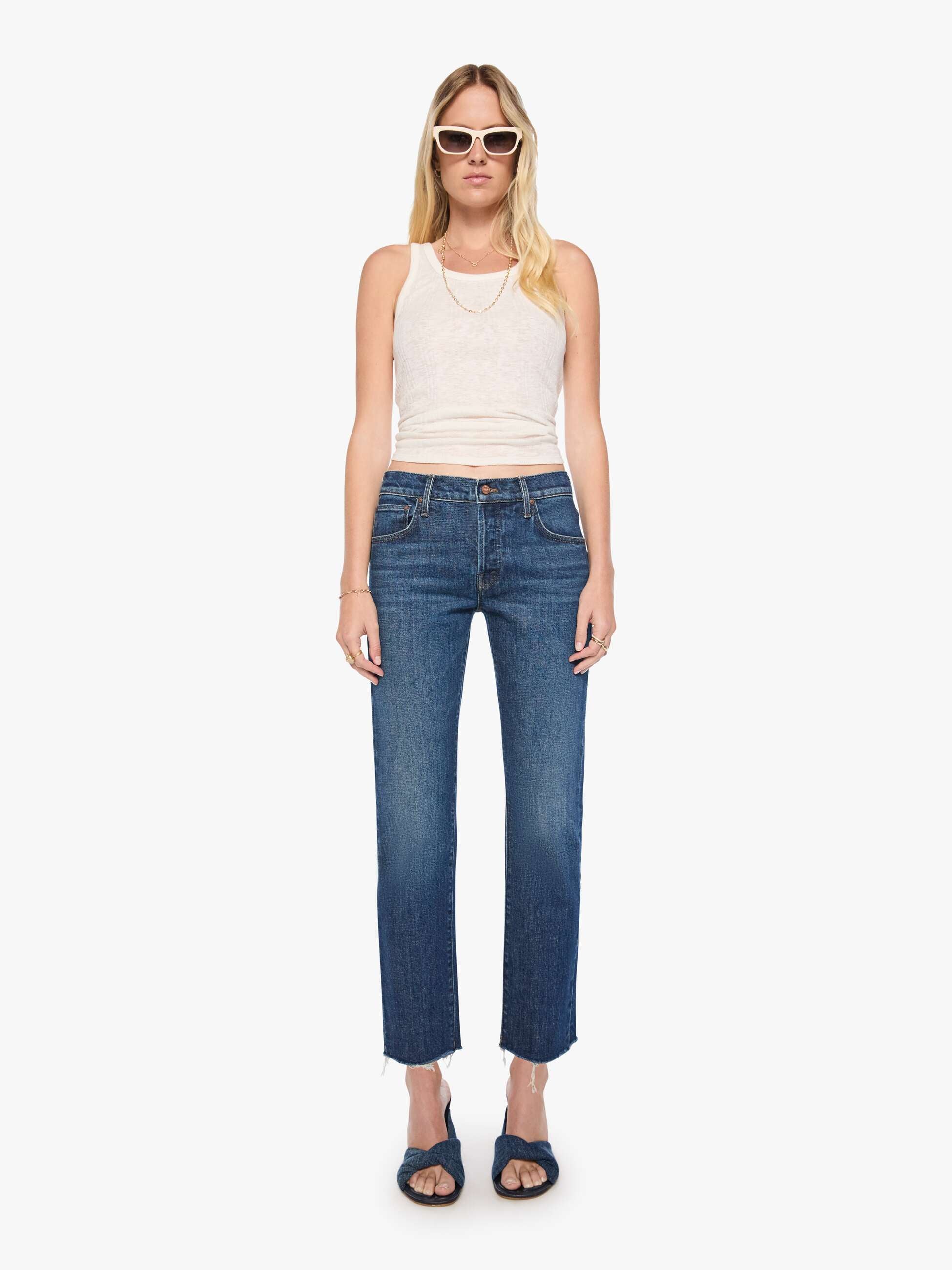 Mother Mid Rise Hiker Hover Fray Jeans That Belongs In A Museum