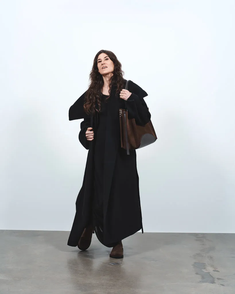 J.W.Anderson Longline Wrap Front Mantel Schwarz Doubleface