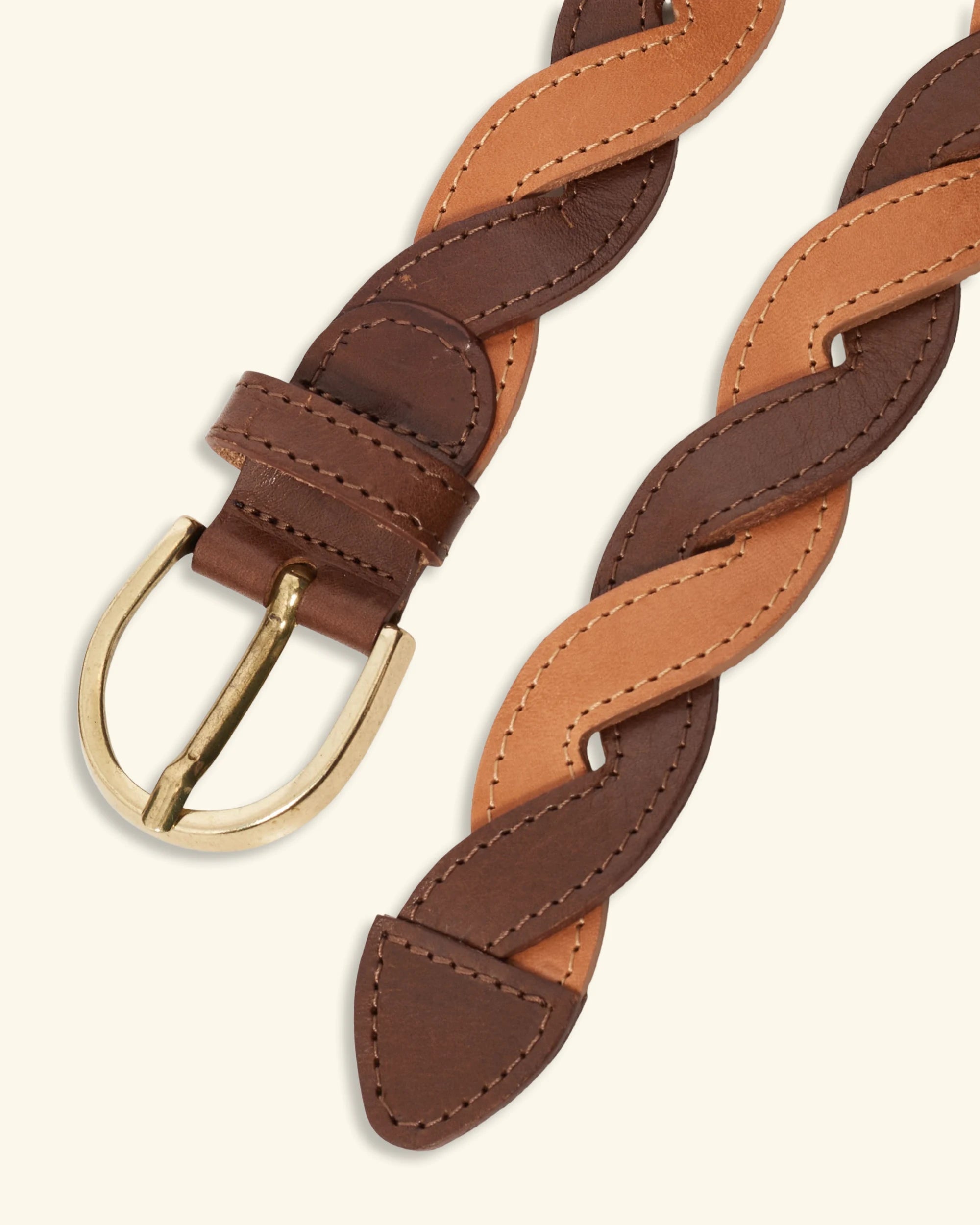 Drôle De Monsieur La Ceinture Tresse Gürtel Cognac Leder 3cm