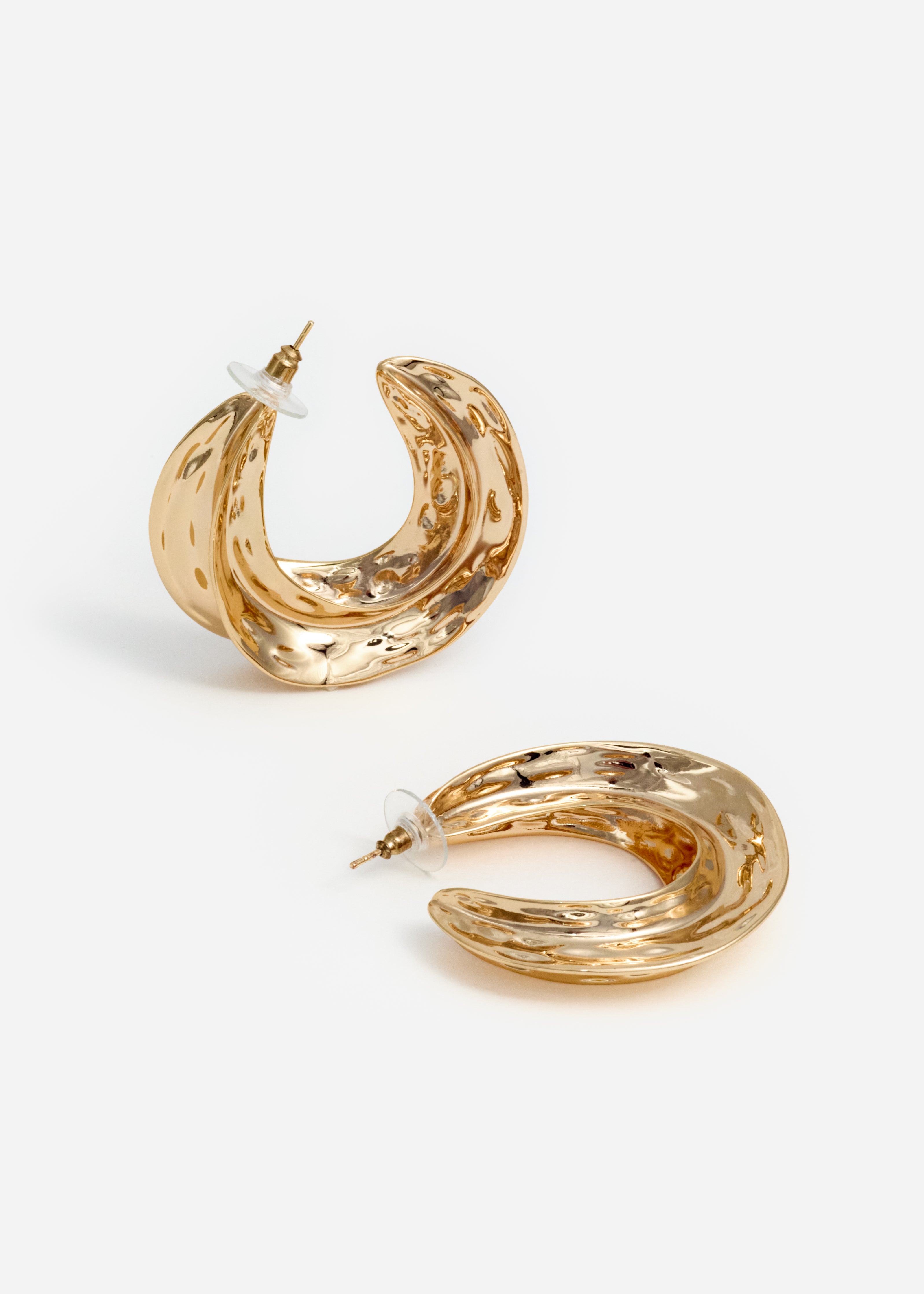 Self Portrait Gold Sculpted Hoop Ohrringe One Size