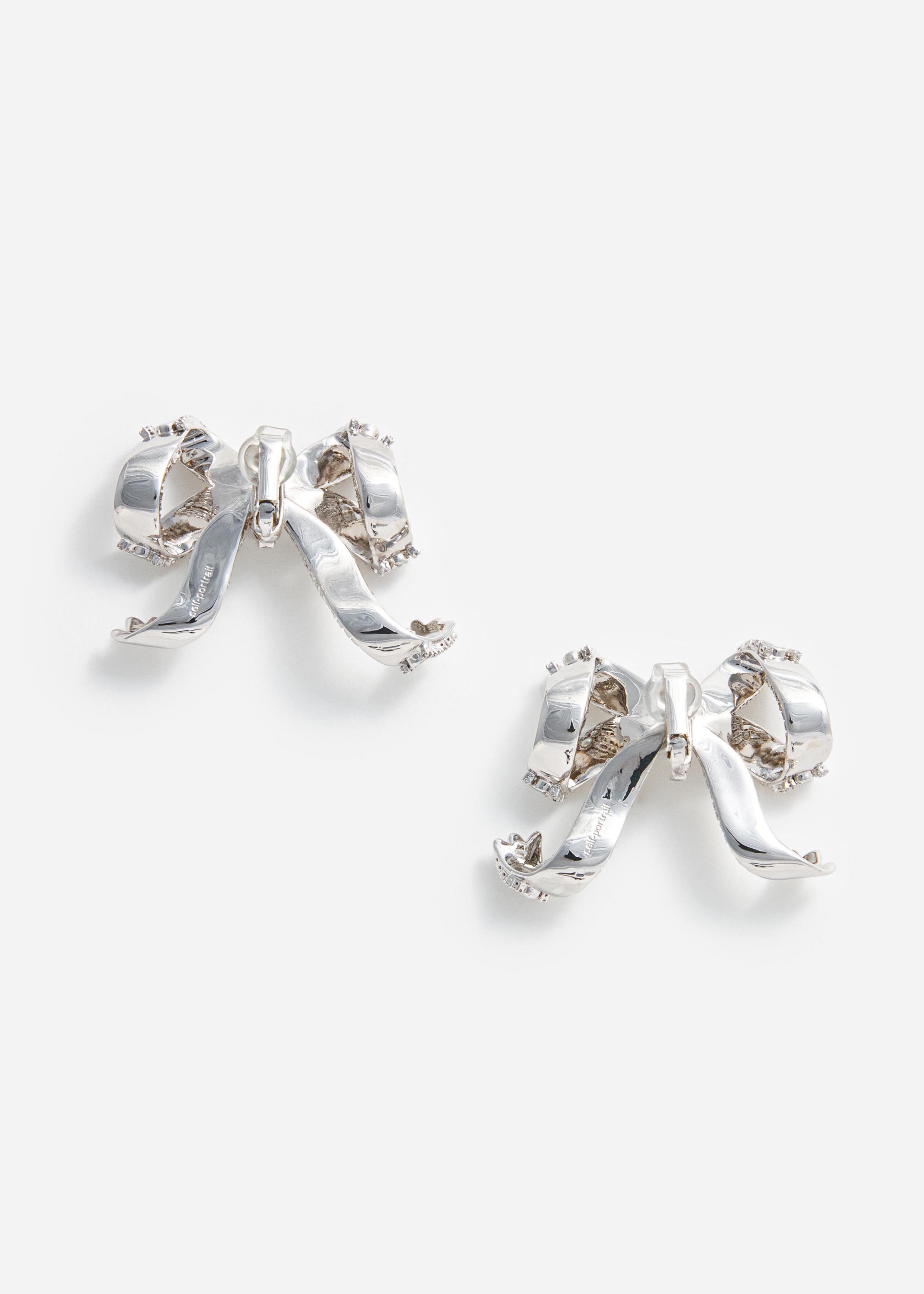 Self-Portrait Jewellery Crystal Bow Ohrringe silber Kristall