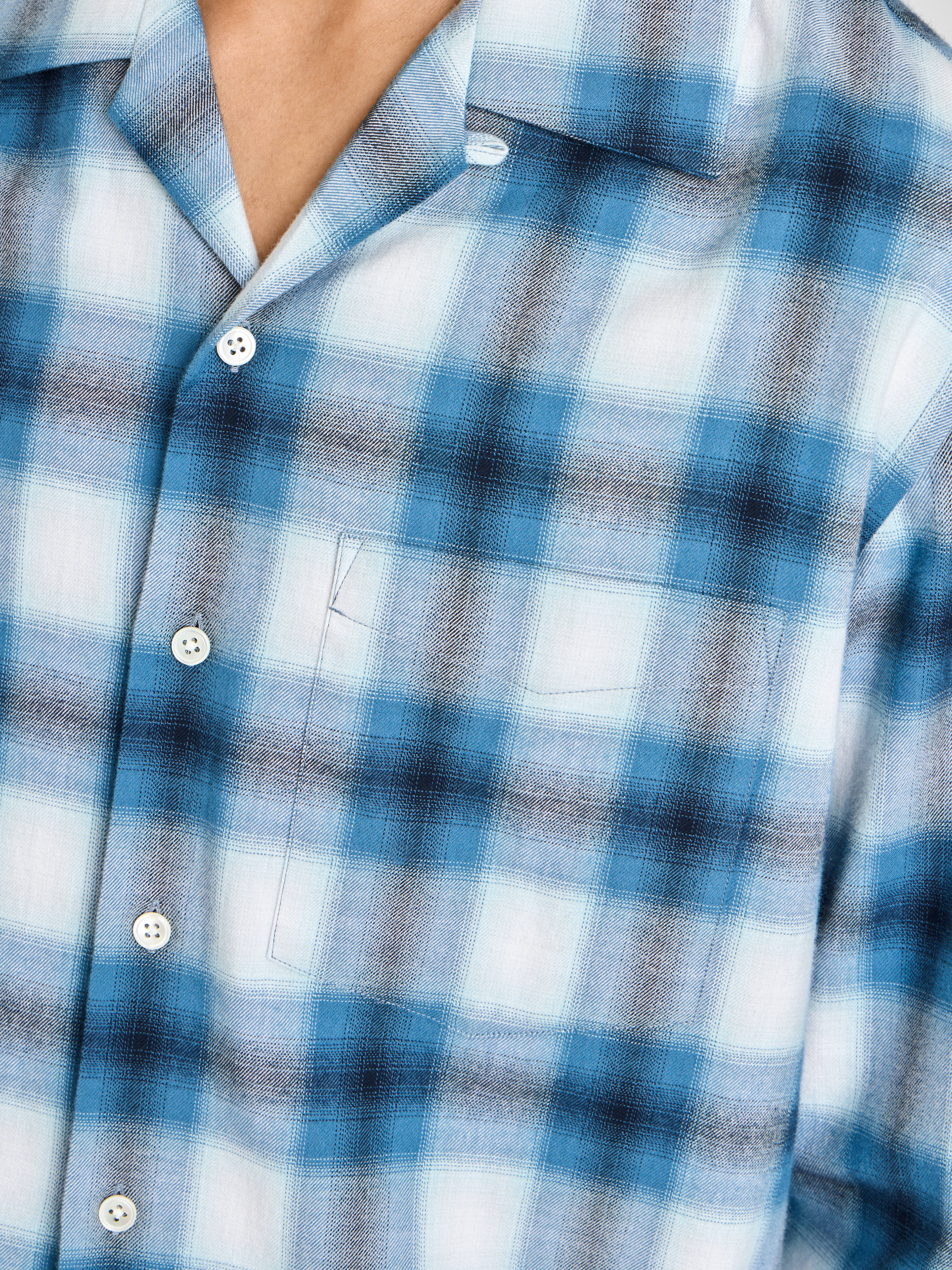 J.W.Anderson Gradient Check Hemd Blau Flanell Herren