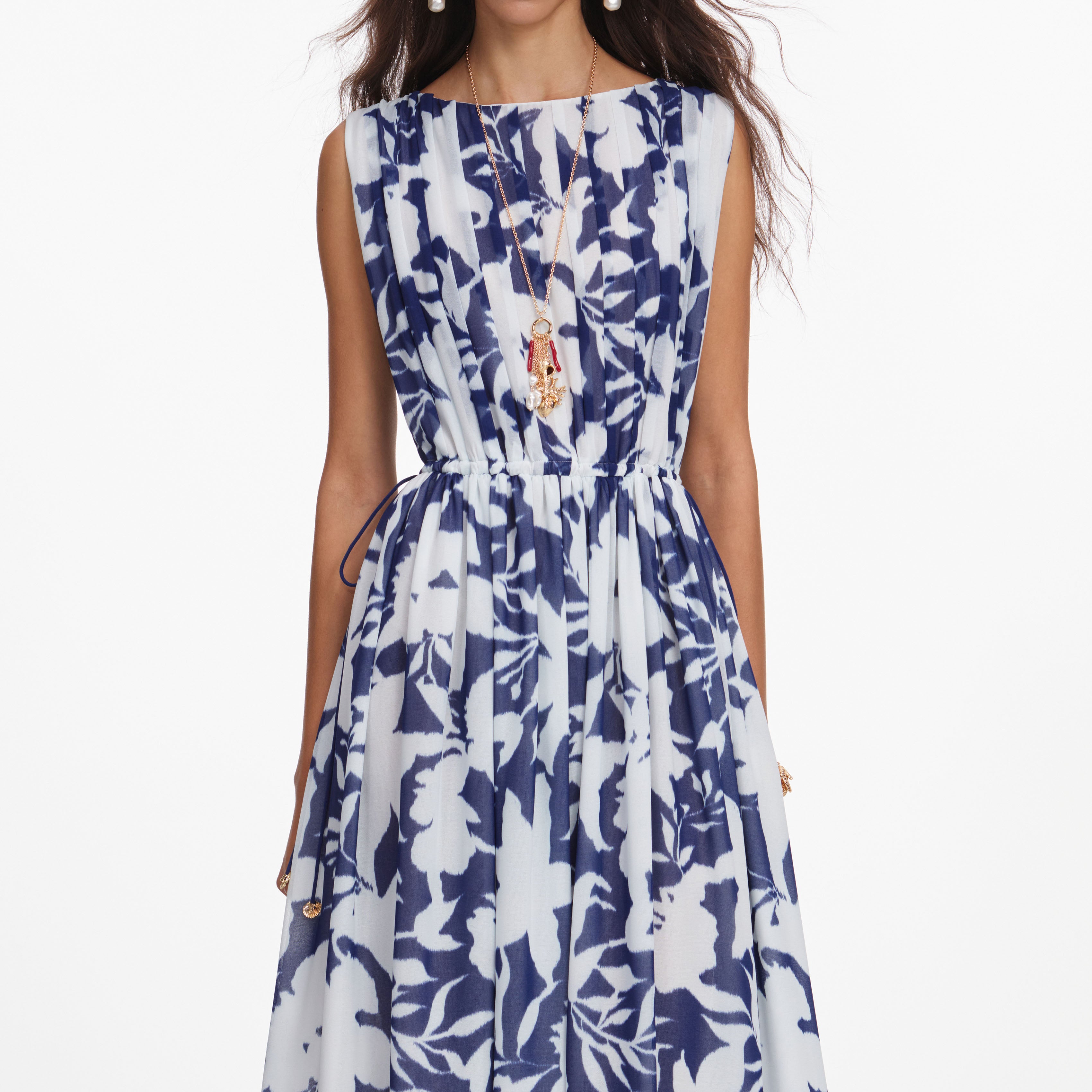 Self Portrait Printed Georgette Maxi Kleid multi