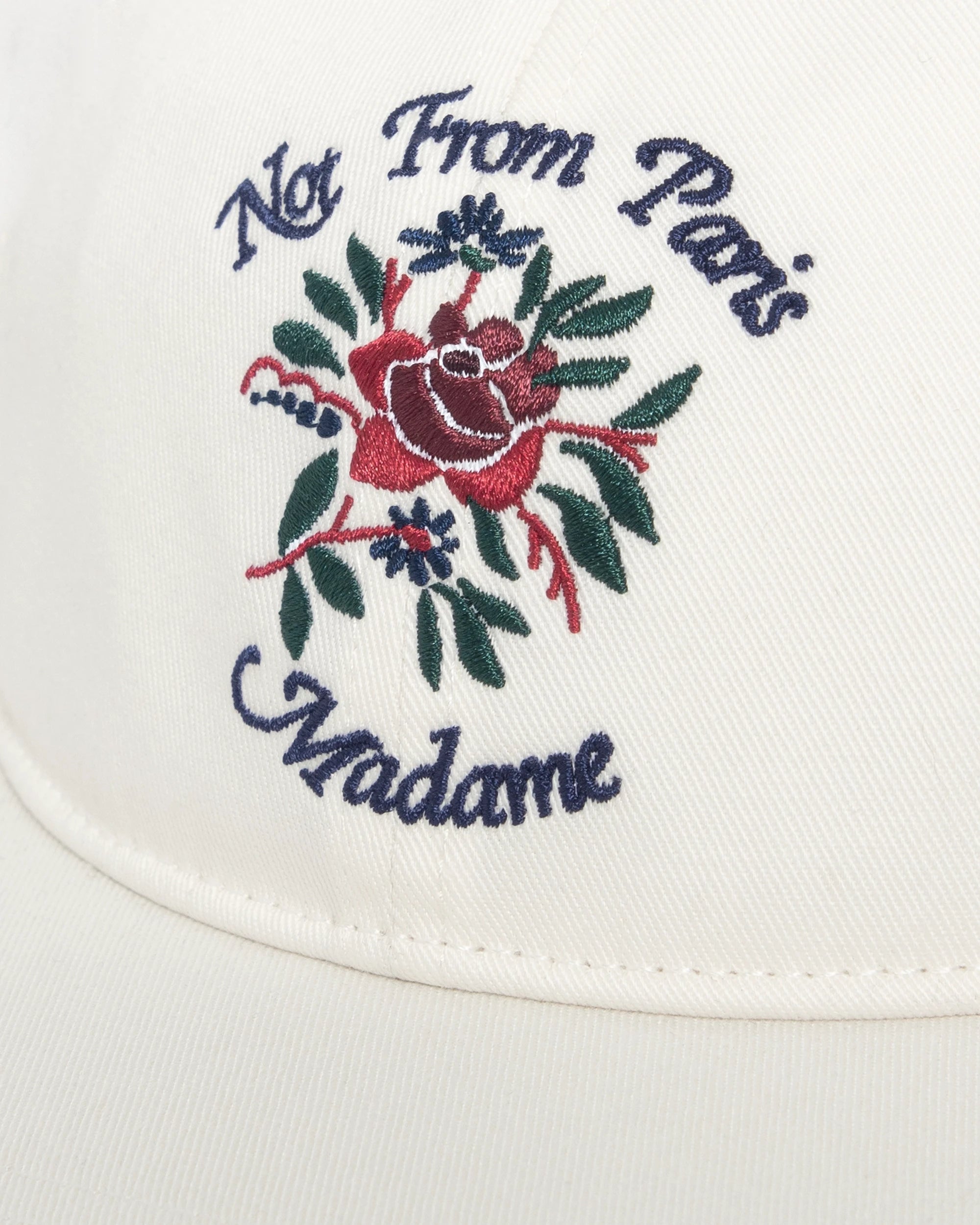 Drôle De Monsieur La Casquette Slogan Rose Cap Off White Baumwolle