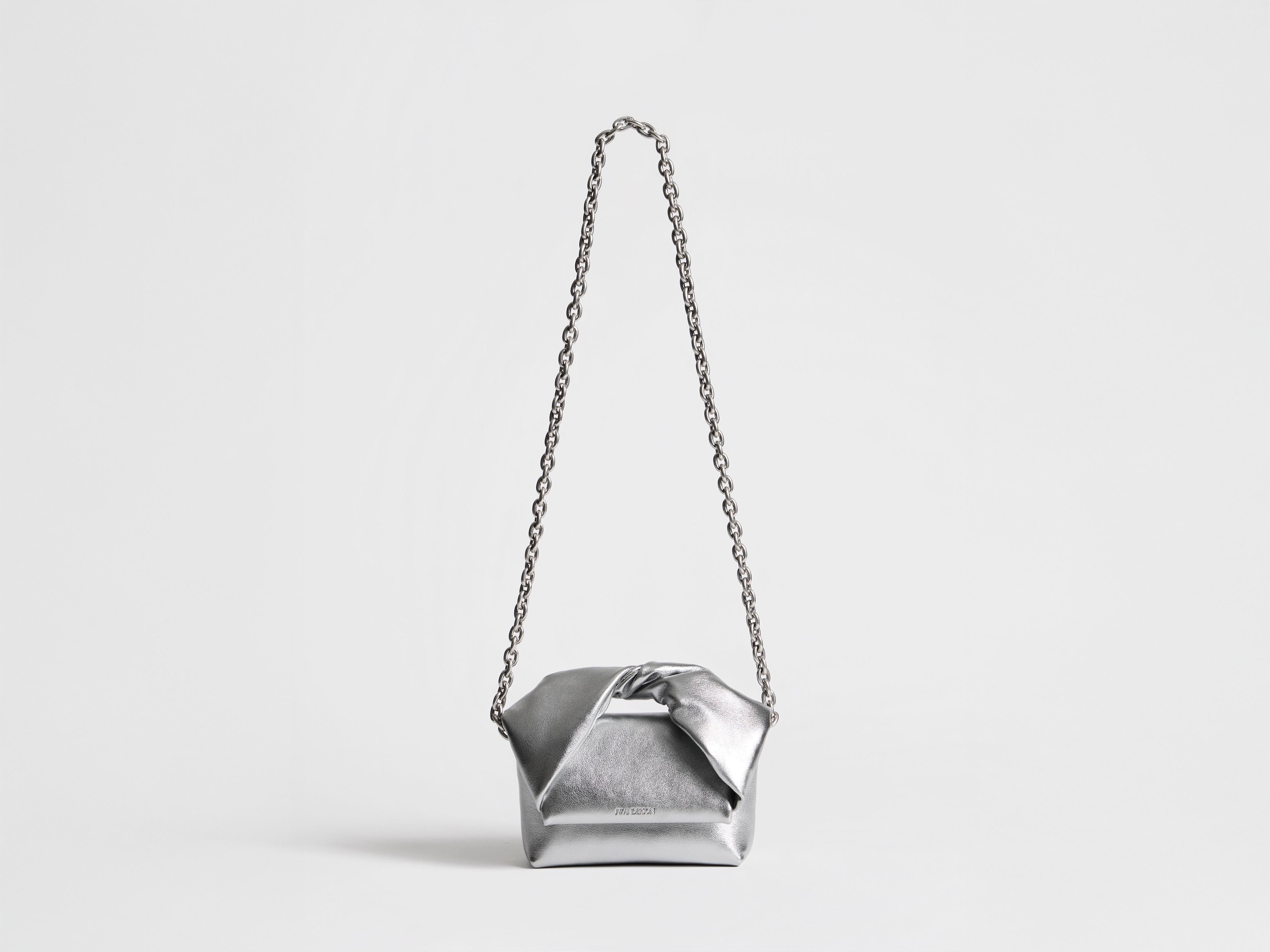 J.W.Anderson Small Twister Bag Tasche Silber Leder O/S