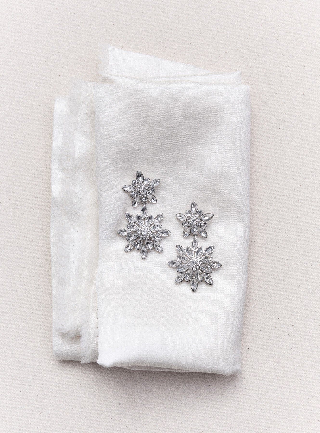 Self Portrait Crystal Ohrringe Silber Floral