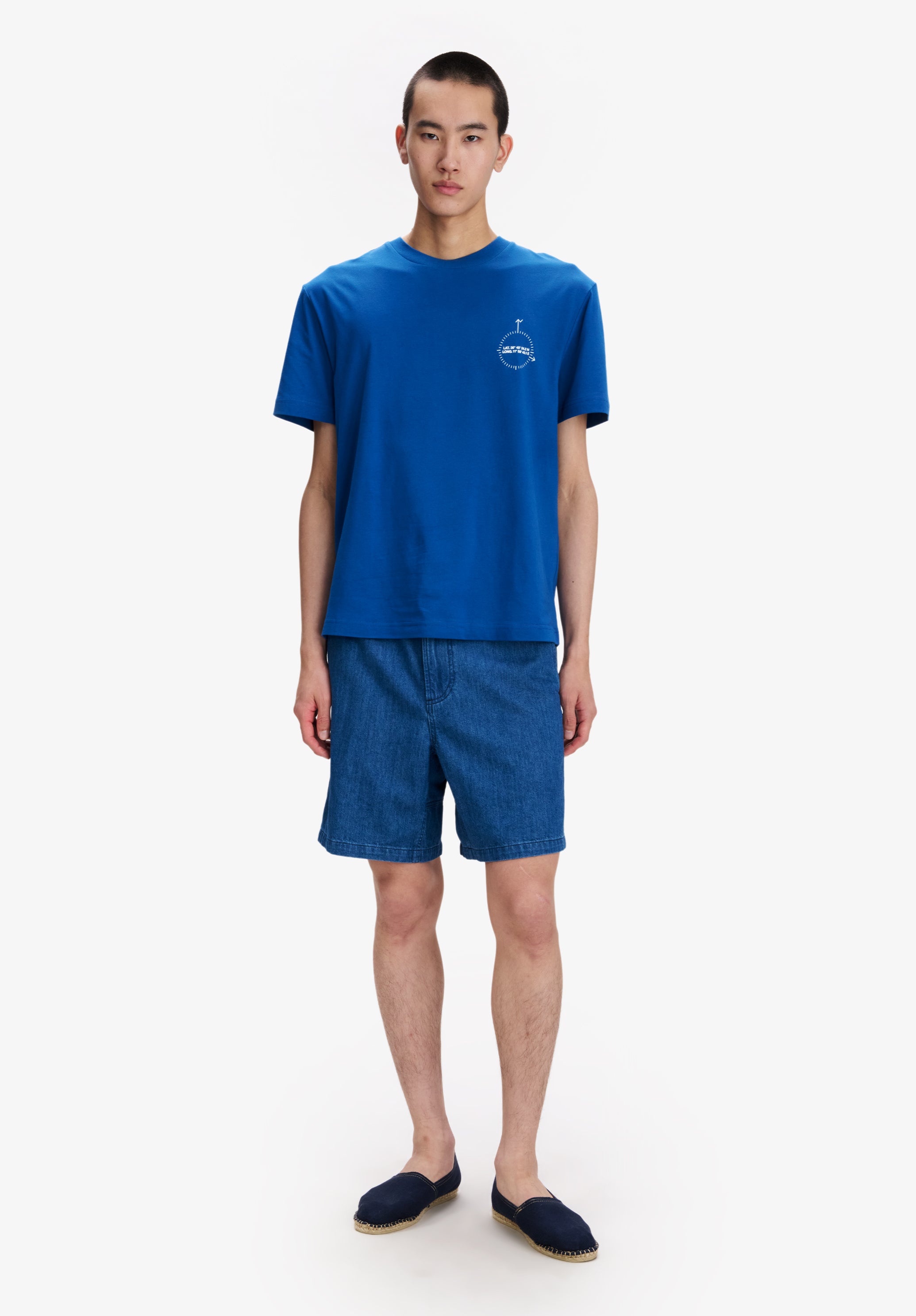 A.P.C. Boussole T-Shirt blau Herrenshirt mit Print