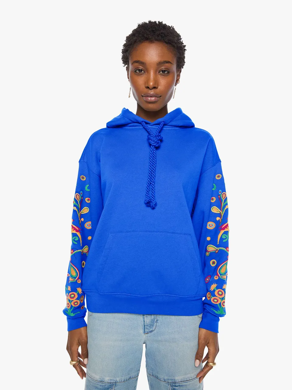 Mother The Big Deal Hoodie Dazzling Blue Stickerei