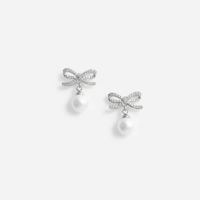 Self Portrait Jewellery Bow Pearl Ohrringe Silber One Size