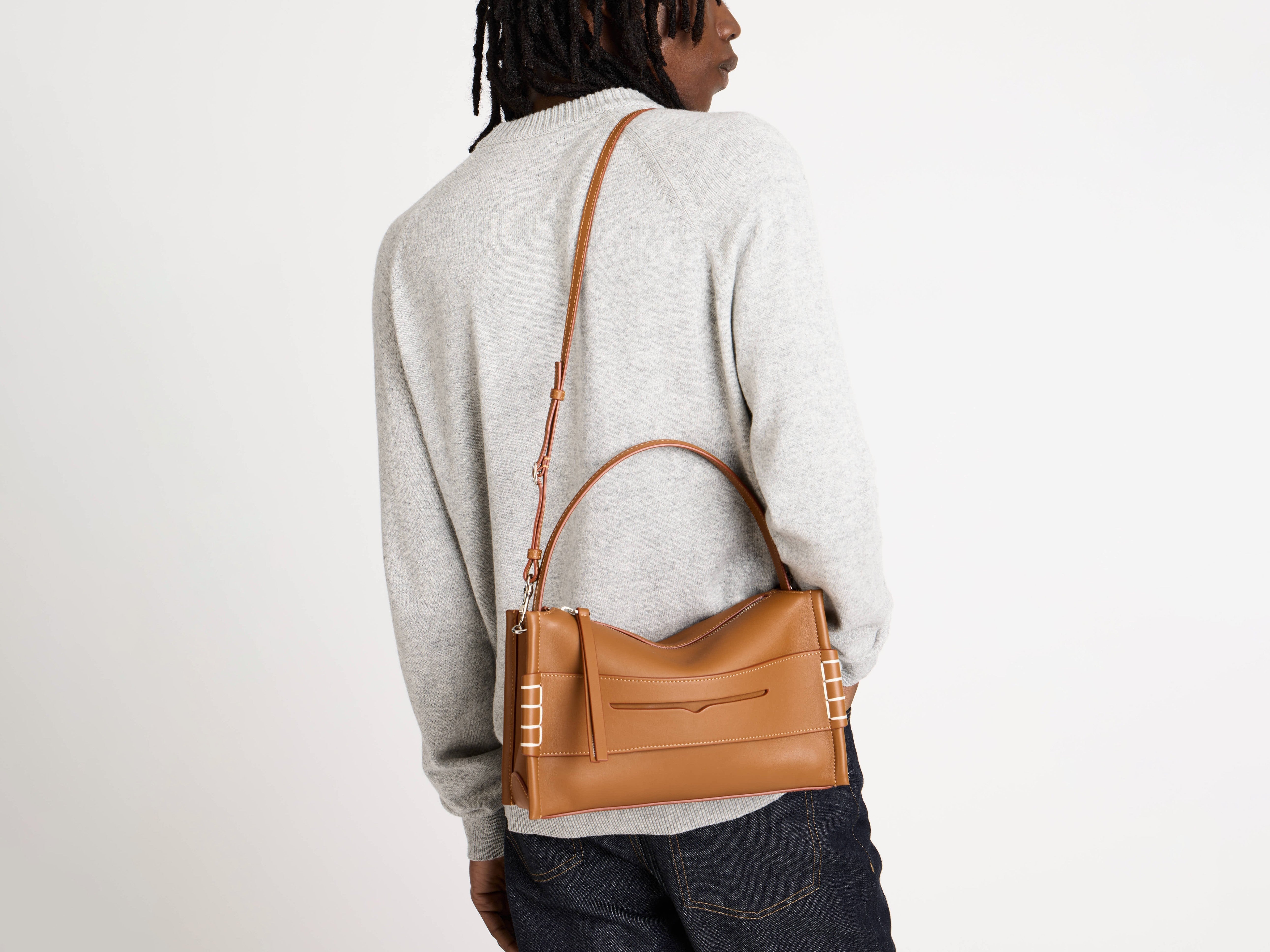 J.W.Anderson Loafer Bag Tasche Kalbsleder in Tan
