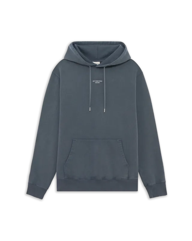 Drôle de Monsieur M-HO161 Hoodie Dark Grey Slogan Baumwolle