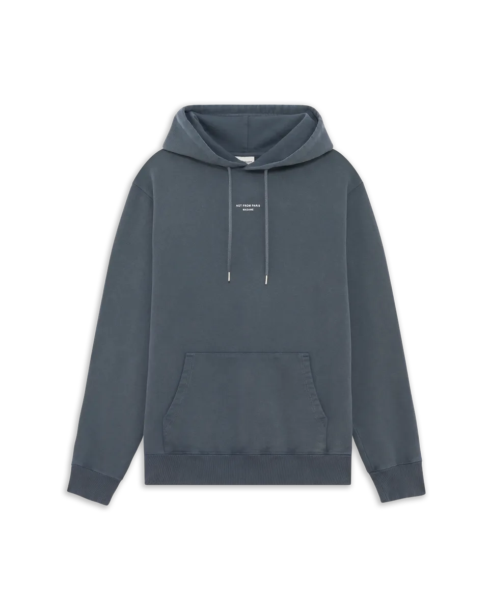 Drôle de Monsieur M-HO161 Hoodie Dark Grey Slogan Baumwolle
