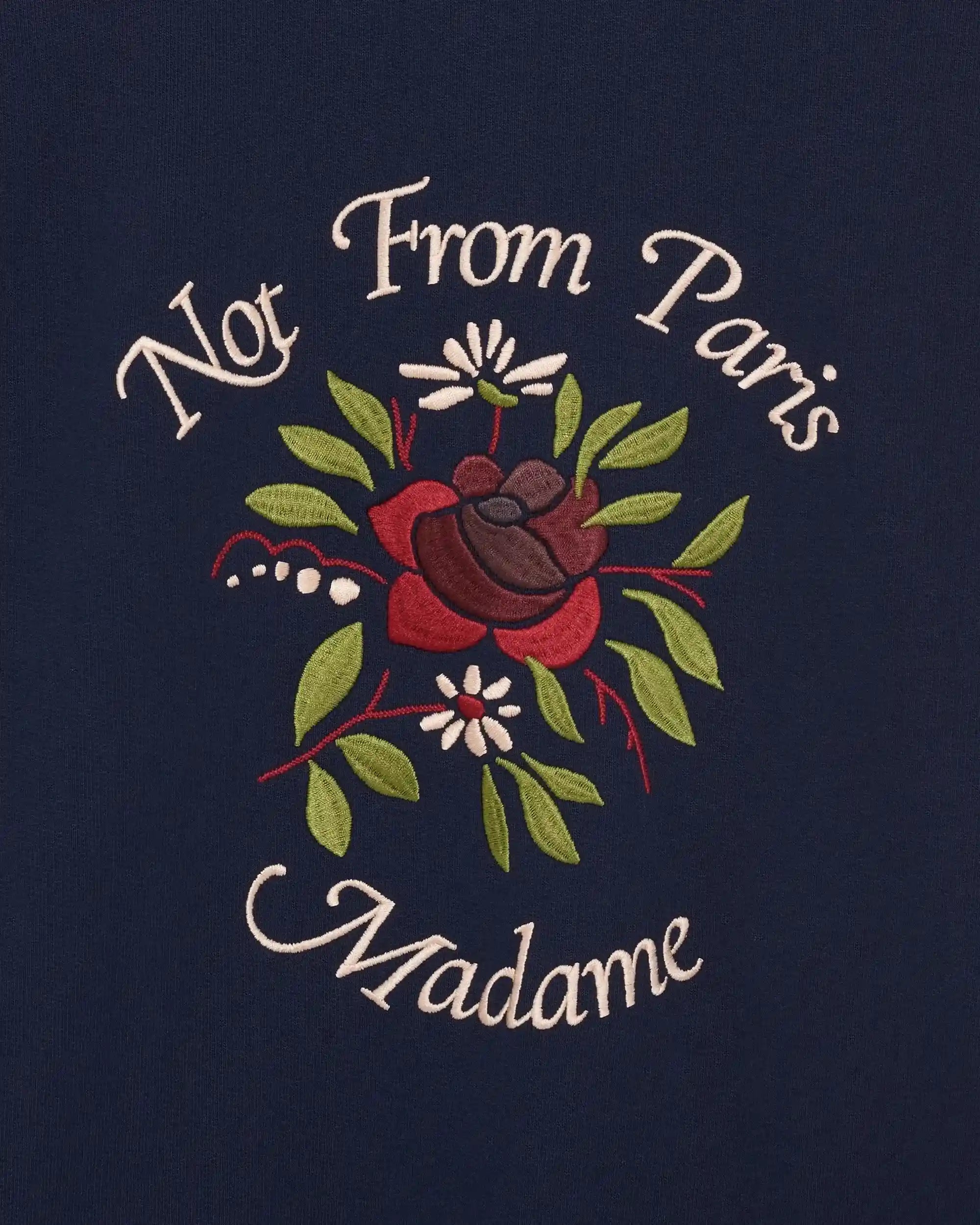Drôle De Monsieur Polo Slogan Rose Poloshirt Navy Langarm