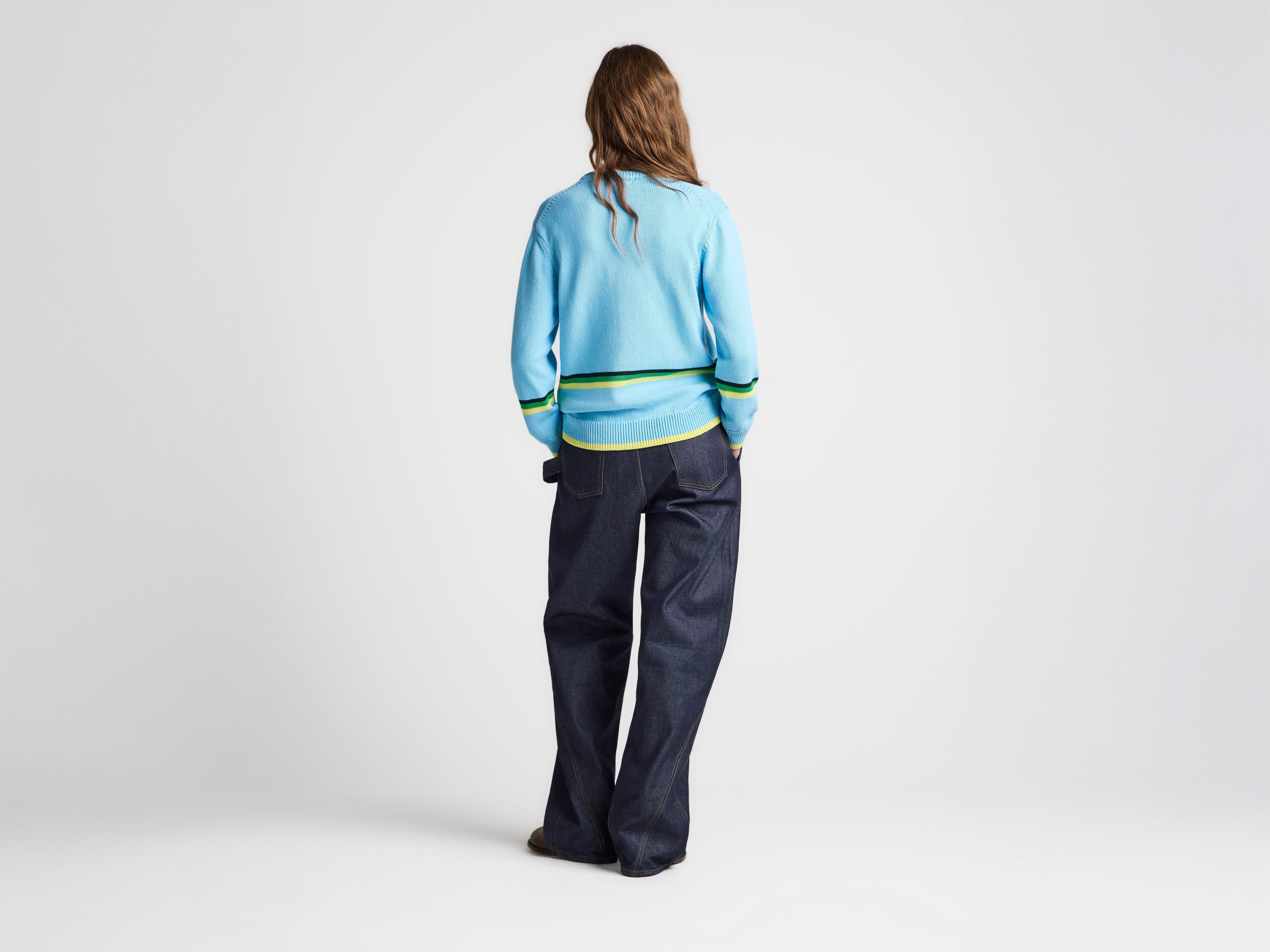 J.W.Anderson Car Jumper Pullover sky blue Baumwolle Stickerei