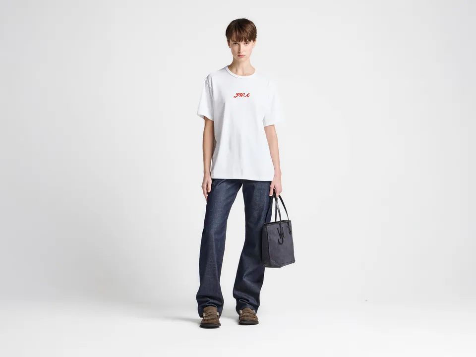 J.W. Anderson JWA Script T-Shirt Damen Weiß Baumwolle