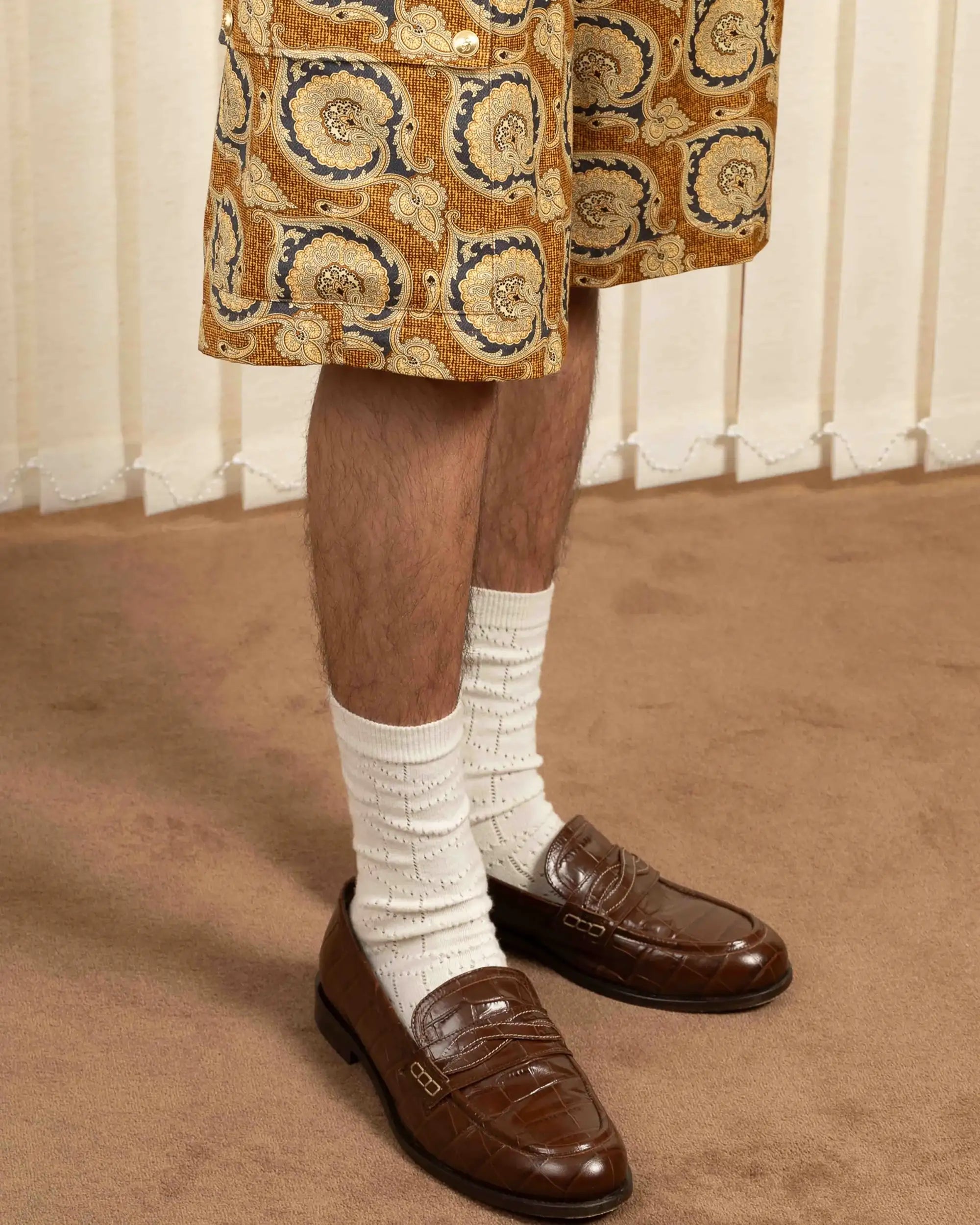 Drôle De Monsieur Mocassin Tresse Croco Loafer Dunkelbraun Leder