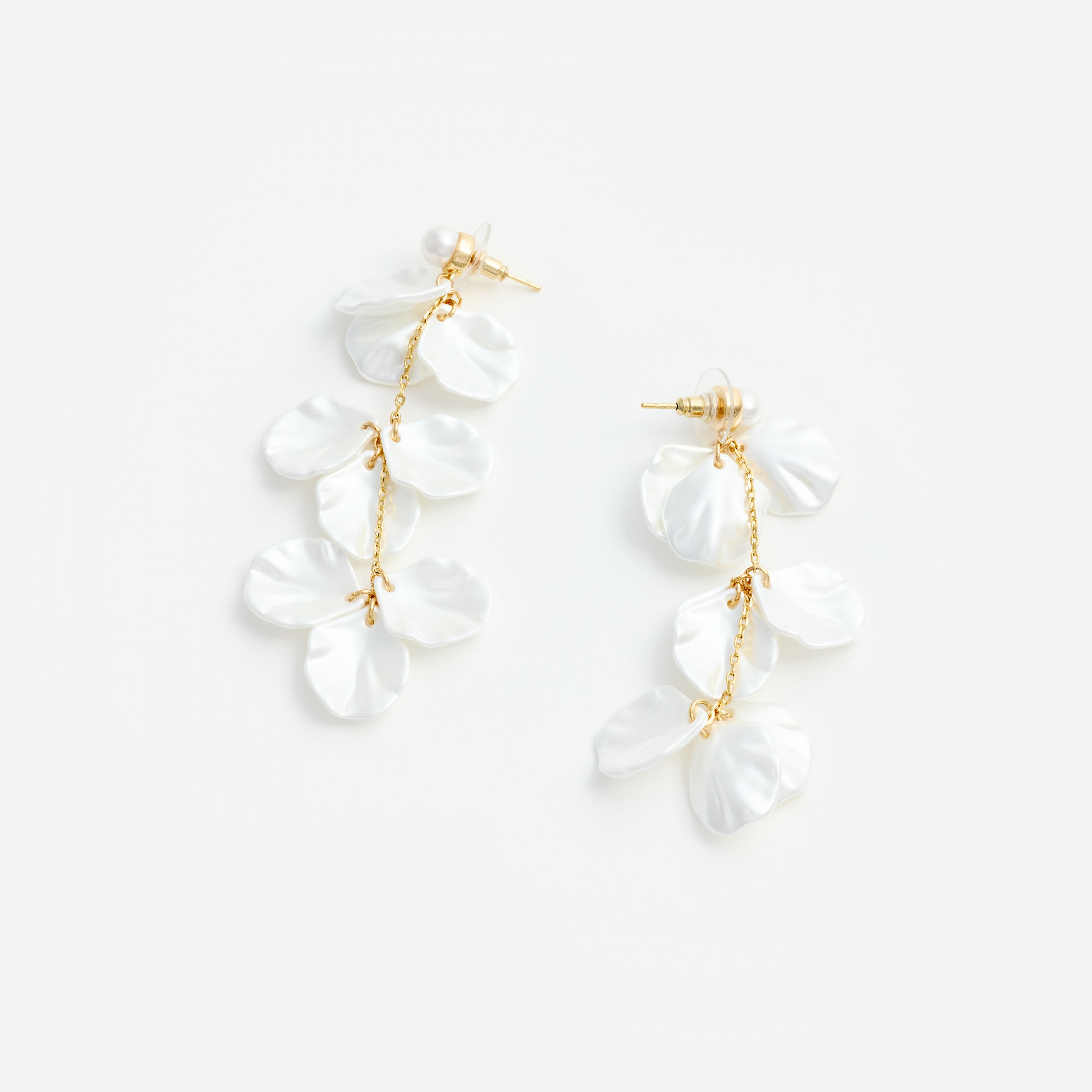 Self Portrait Jewellery Pearl Petal Tiered Ohrringe Creme Perle