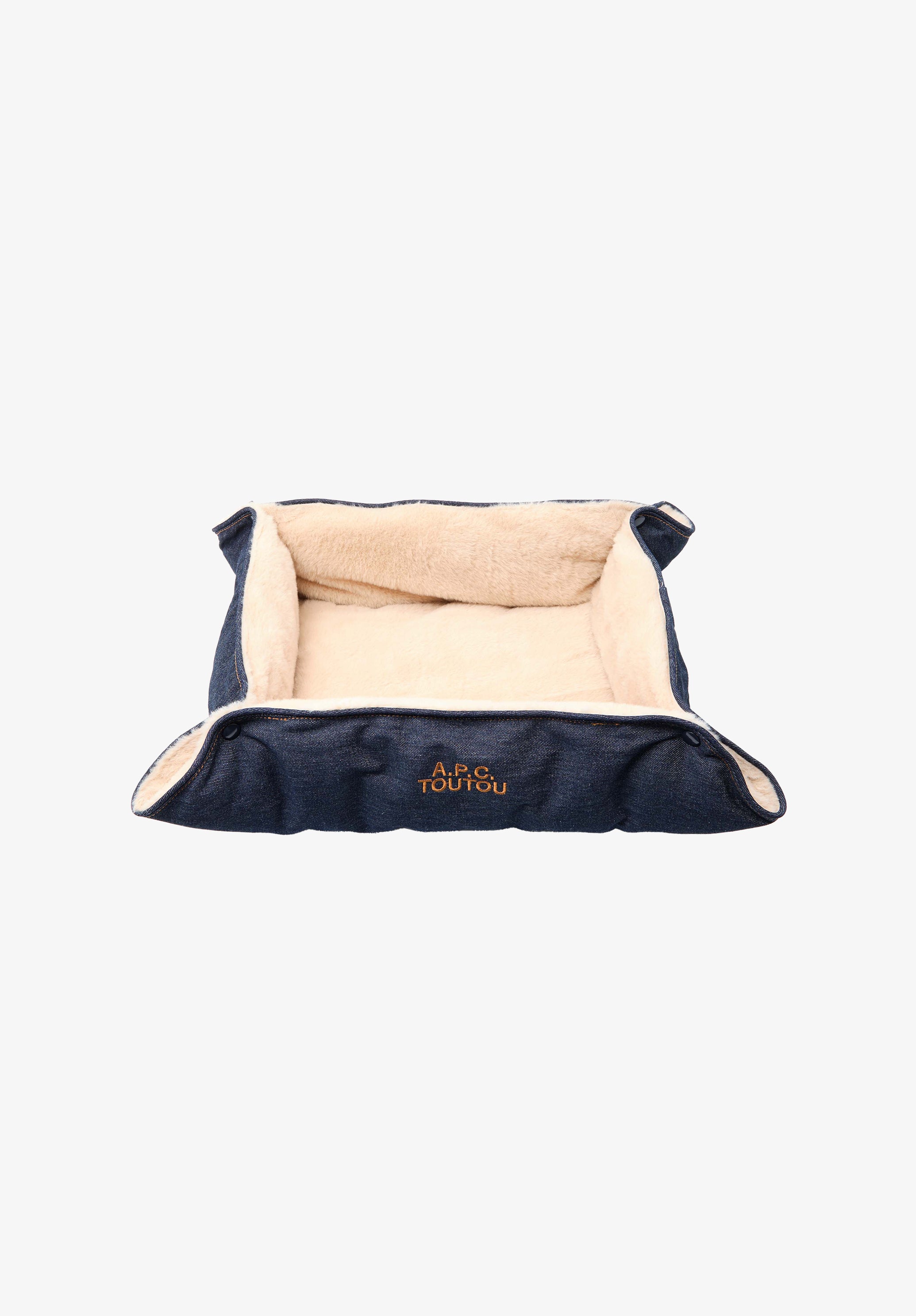 A.P.C. ACCESSORIES Hundekorb Kunstfell TU Toutou-Stickerei