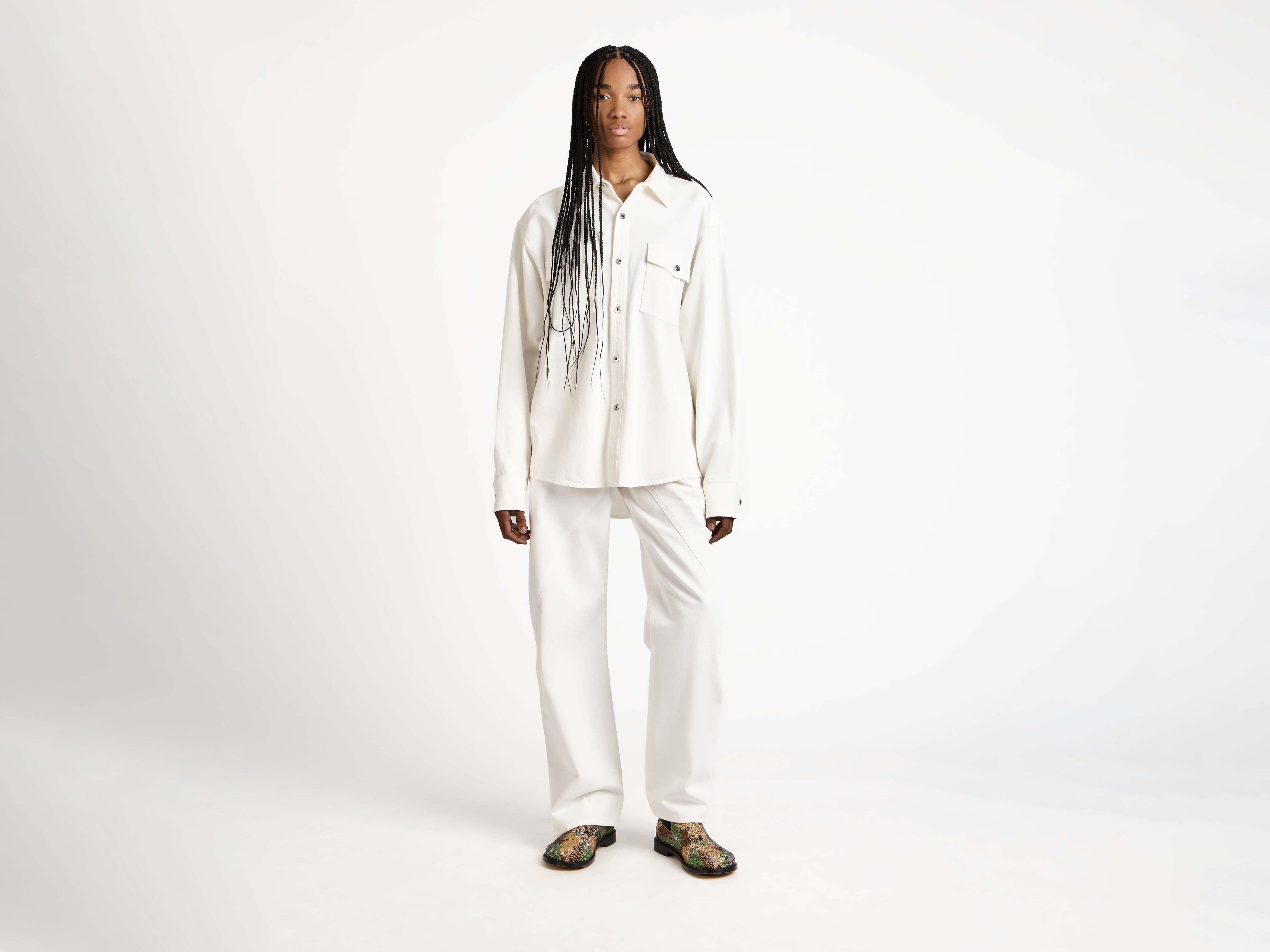 J.W.Anderson Oversized Denimhemd Weiß Damen