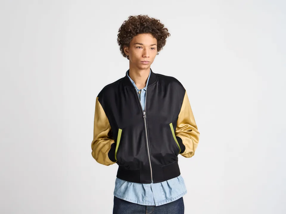 J.W.Anderson Coats Satin Blouson Herren Schwarz Multi