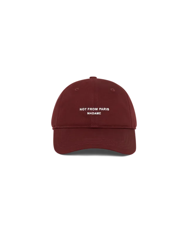 Drôle De Monsieur Slogan Cap Baseballcap Burgundy Baumwolle