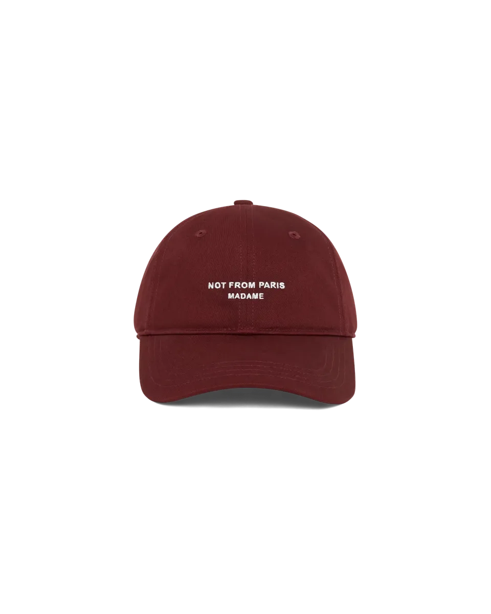 Drôle De Monsieur Slogan Cap Baseballcap Burgundy Baumwolle