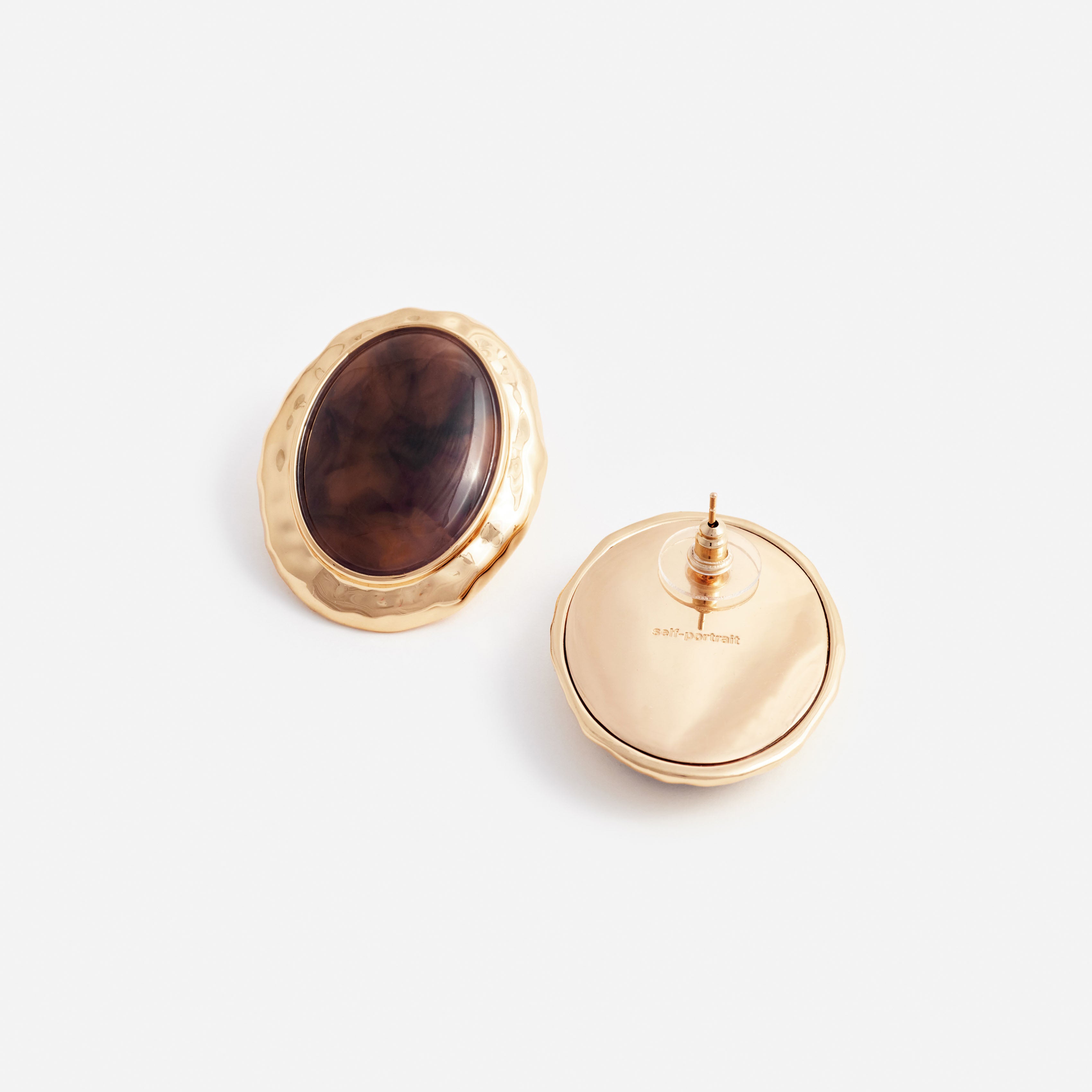 Self Portrait Jewellery Tiger Eye Ohrstecker Gold One Size