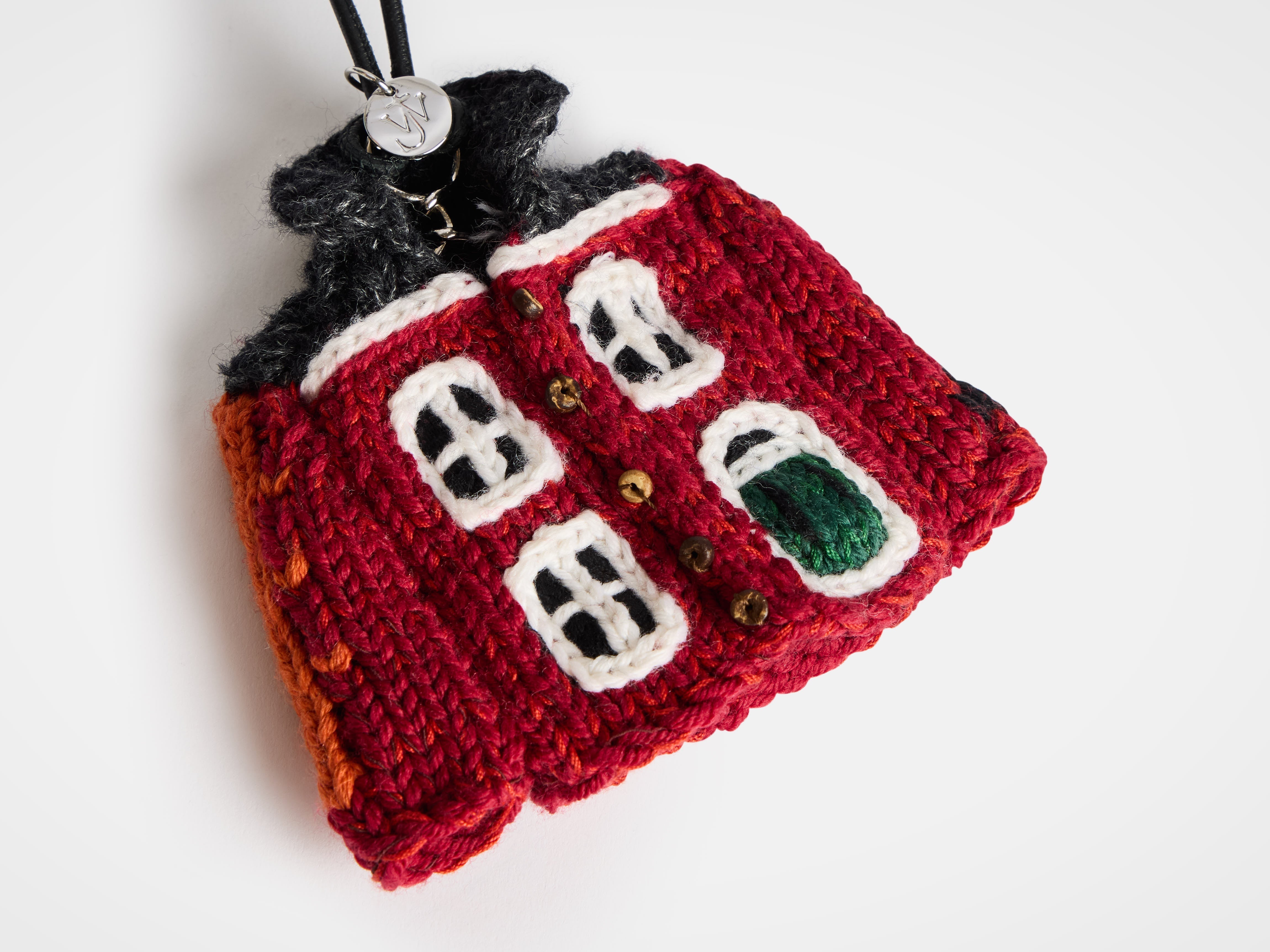 J.W.Anderson Cardigan Taschenanhänger Rot Wolle Bag Charm