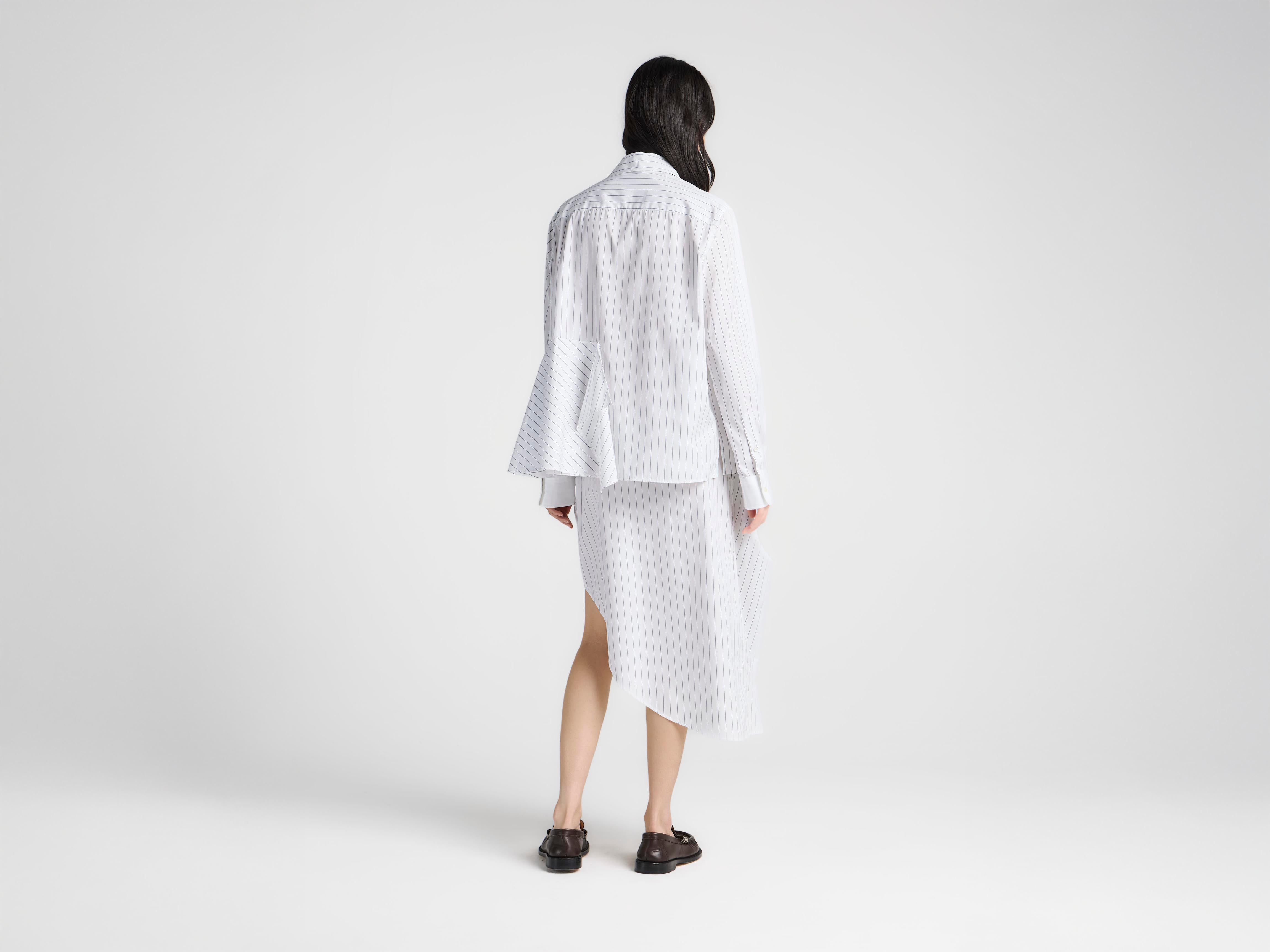 J.W.Anderson Asymmetric Draped Bluse Weiß Blau Damen