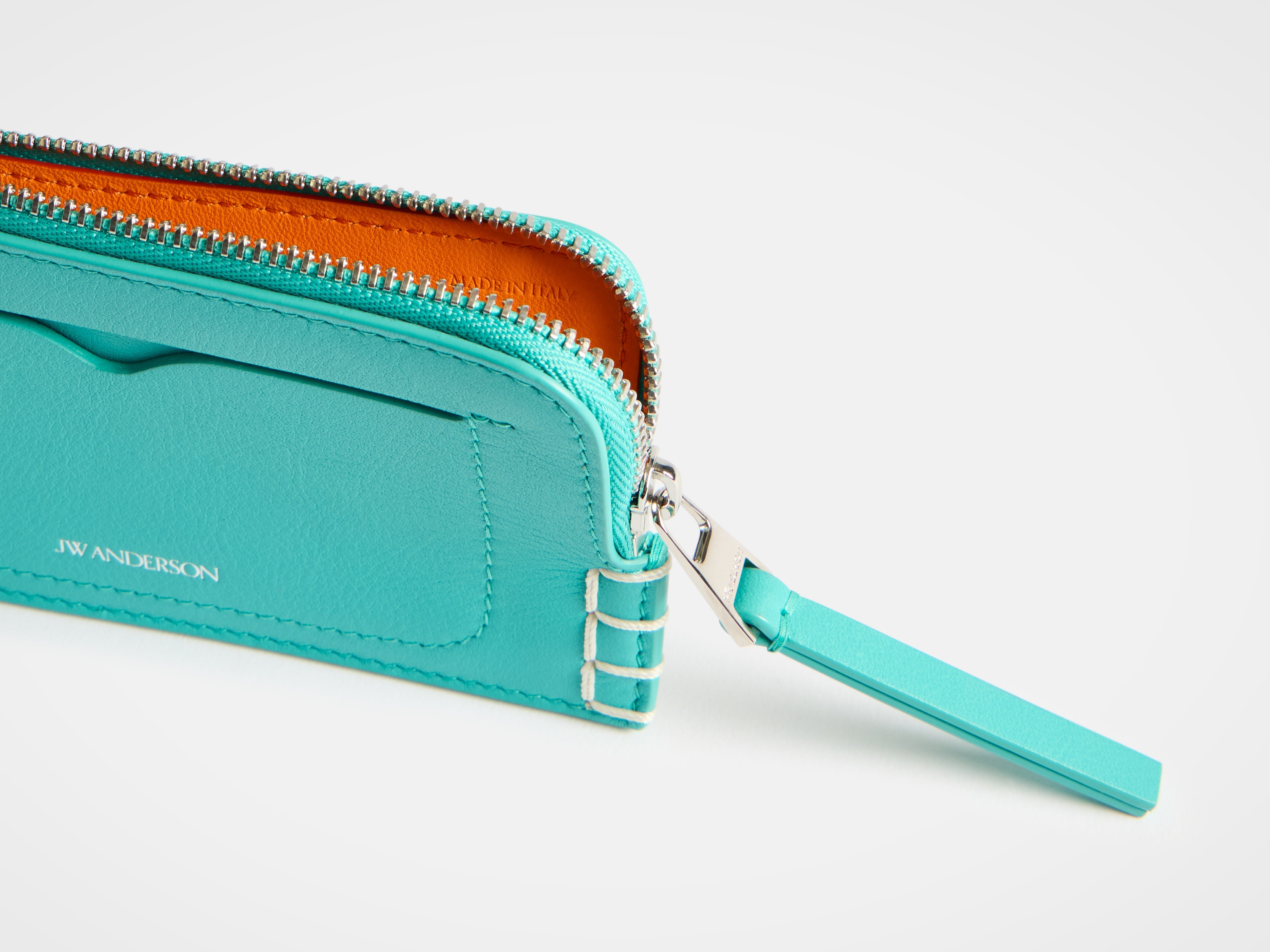 J.W.Anderson Loafer Zip Wallet Geldbörse Türkis Leder