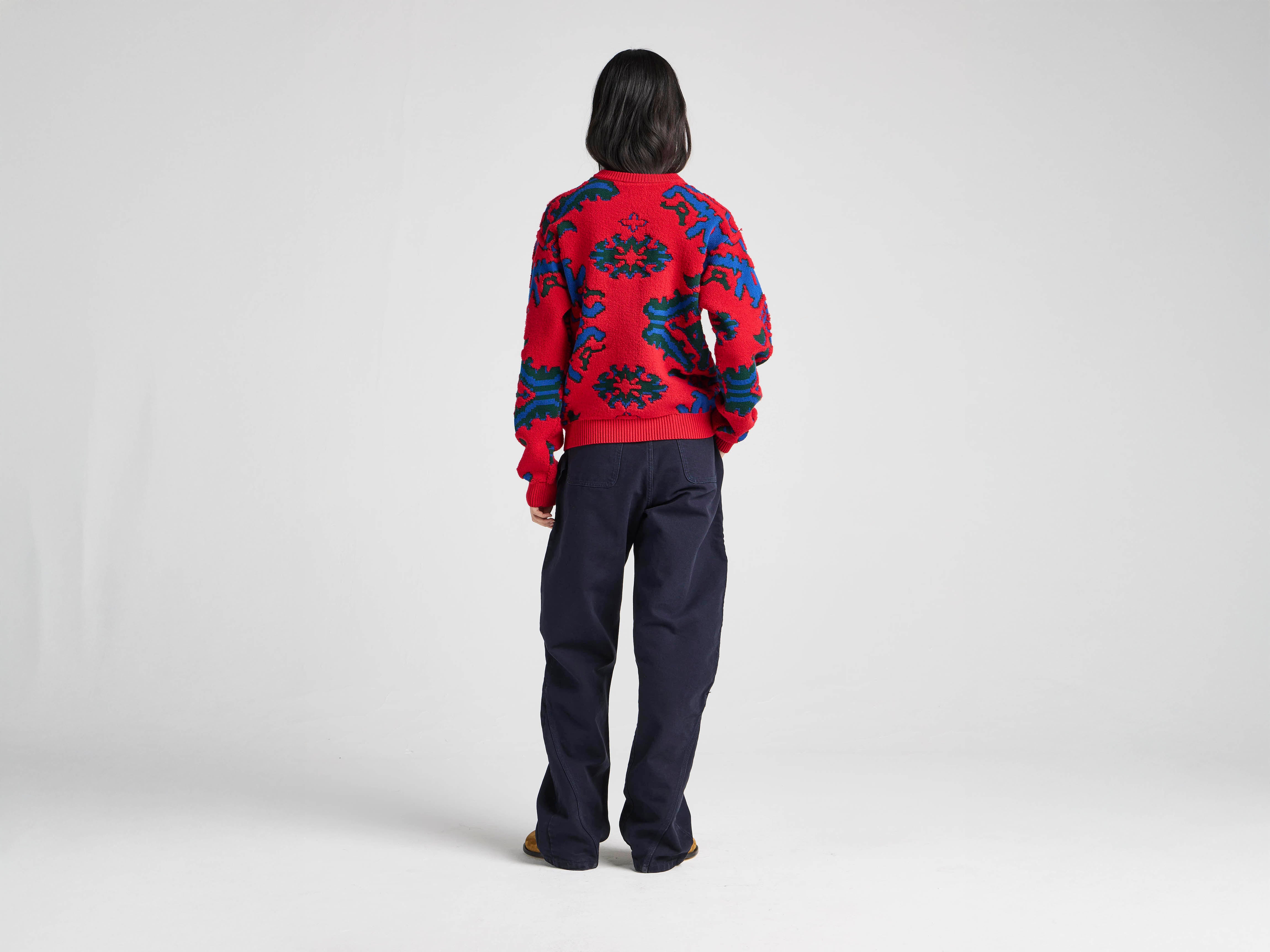 JW Anderson Guinness Carpet Jumper Strickpullover Navy Rot Wolle