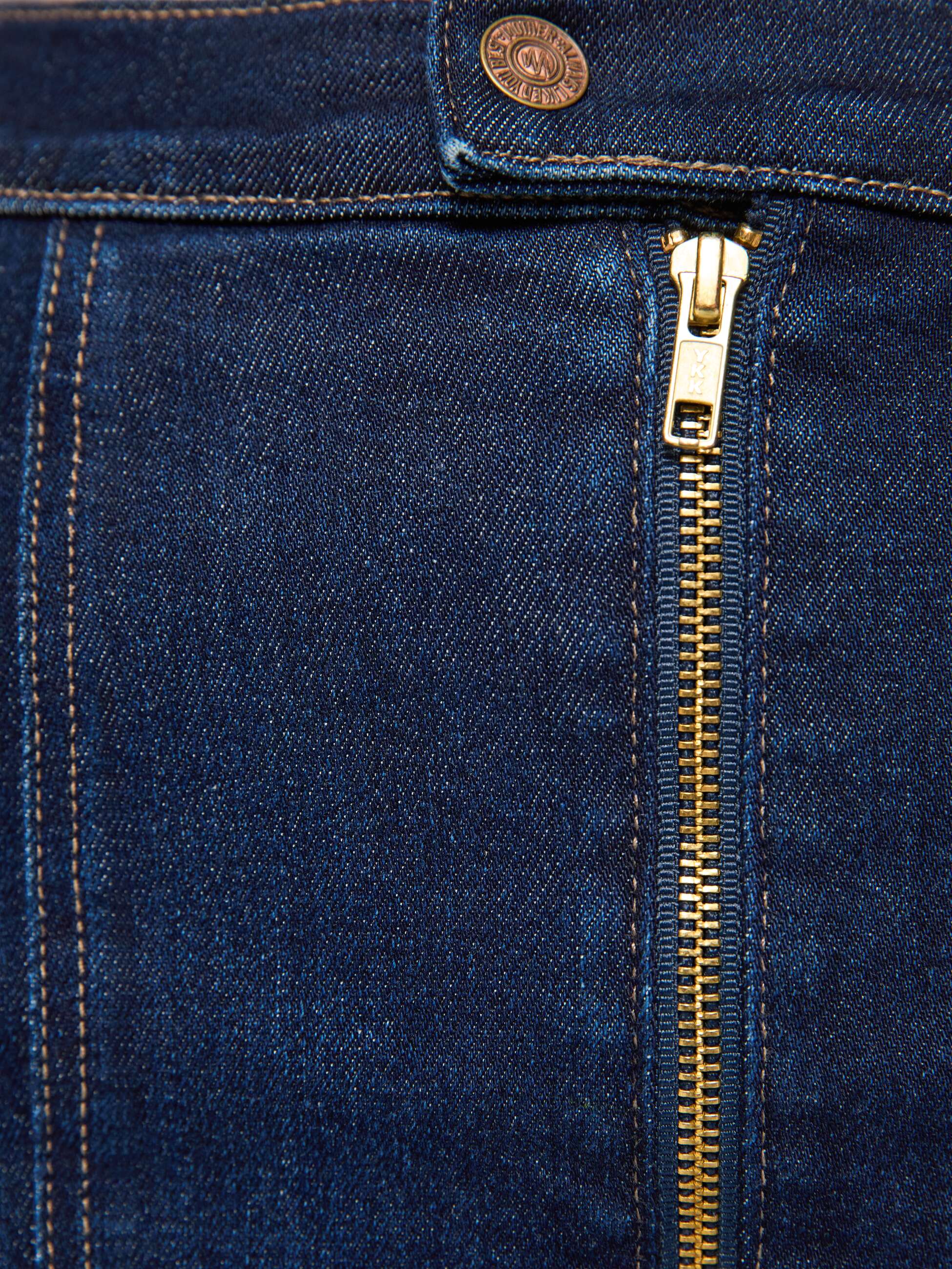 Mother The Racer Vagabond Mini Jeansrock Hard Stop Honey dunkelblau