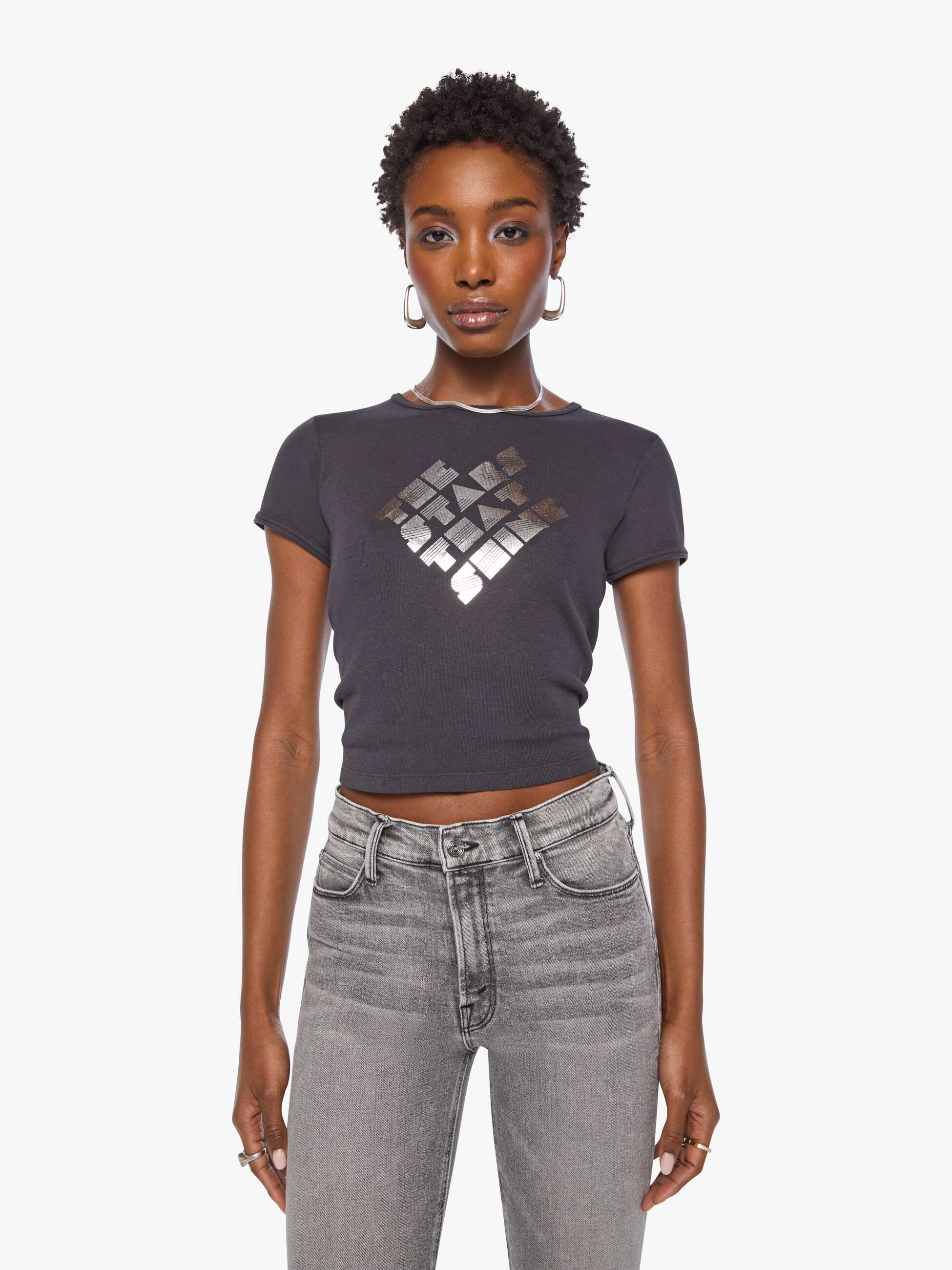 Mother The Itty Bitty Ringer T-Shirt Schwarz Dazzle Me