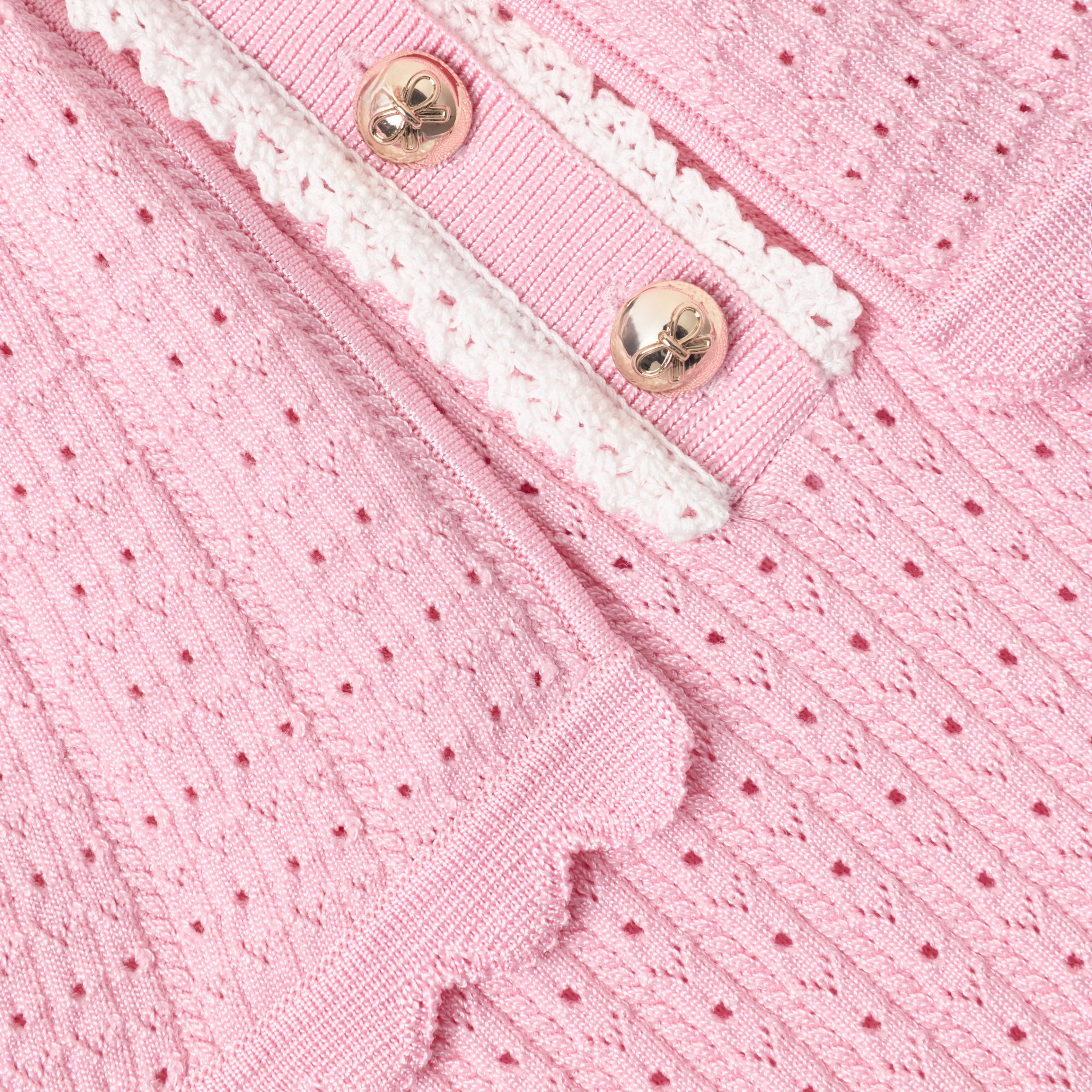 Self Portrait Pink Knitted Cape Strickkleid Kinder Rosa