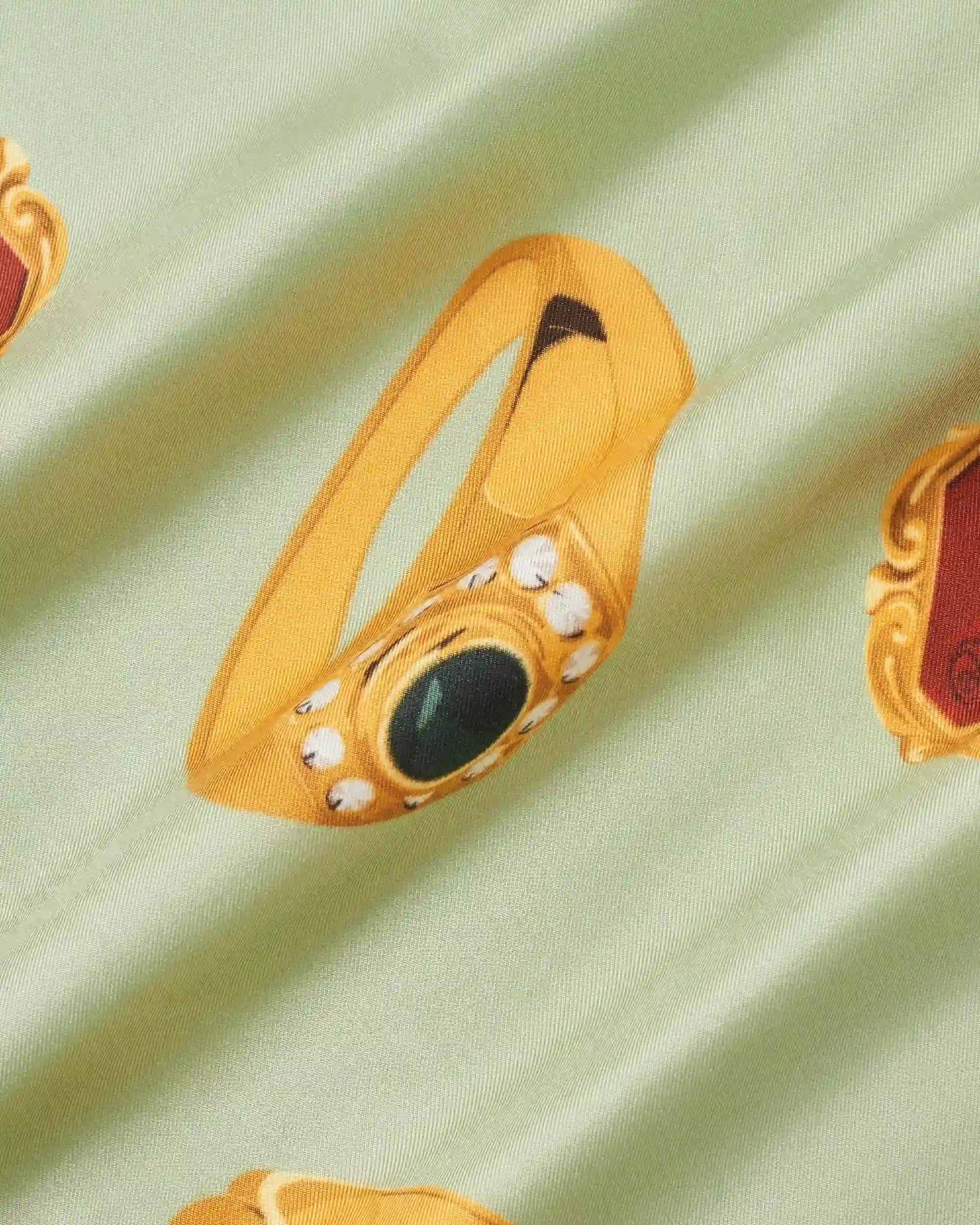 Drôle De Monsieur Bandana Print Rings Seidentuch hellgrün OS Seide