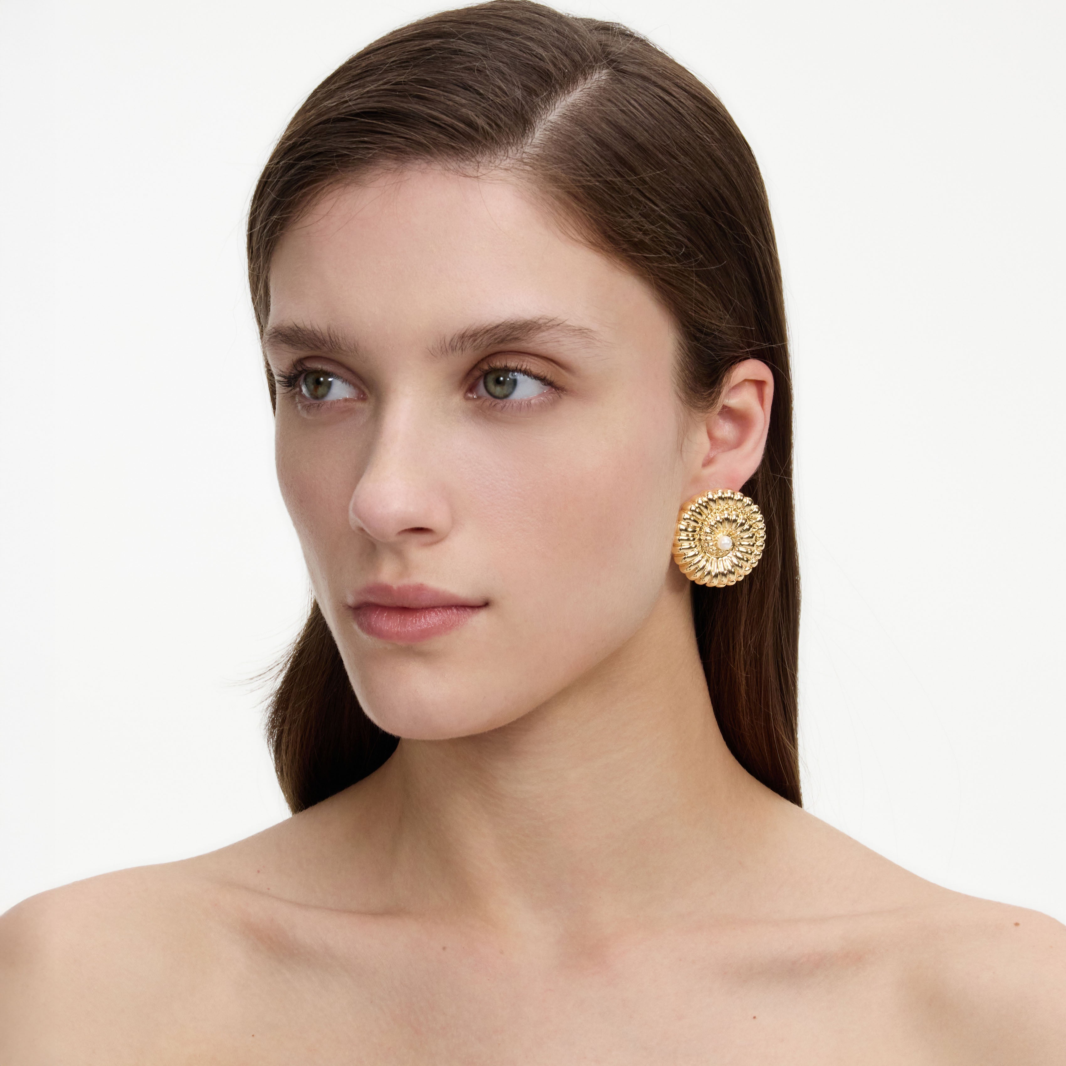 Self Portrait Gold Pearl Shell Ohrringe Gold One Size Perle