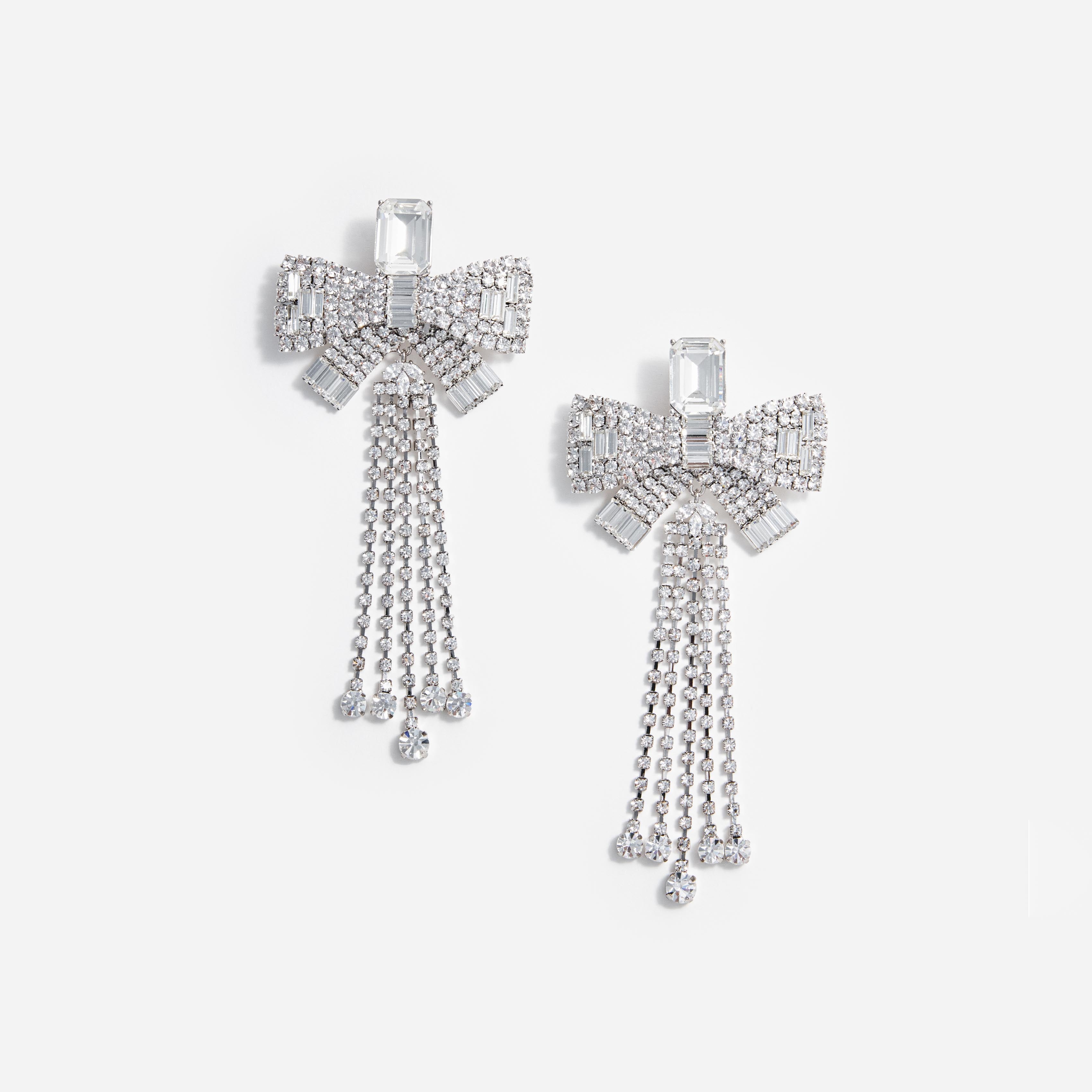 Self Portrait Crystal Bow Ohrringe Silber Schleife Kristall