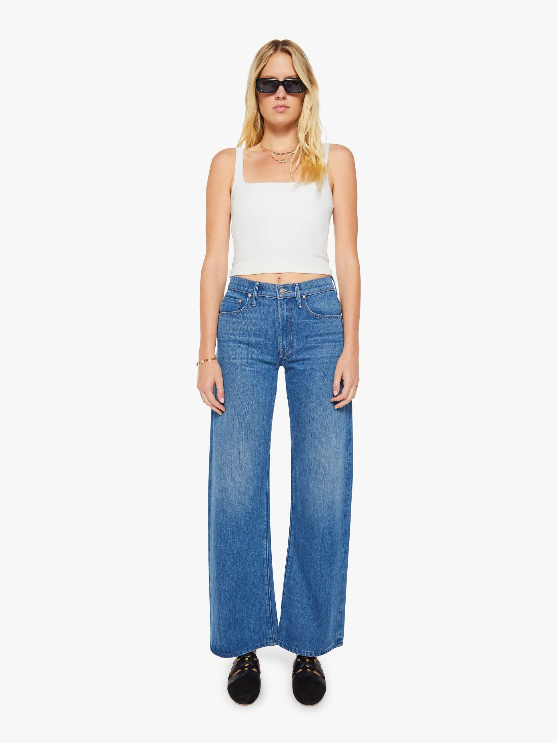 Mother Mid Rise Lasso Sneak Jeans Breaking New Ground